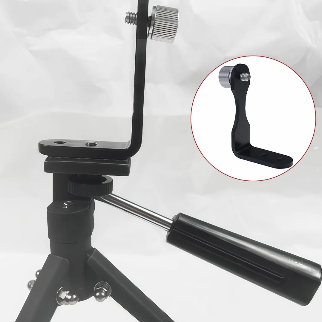 L Metal Binocular Adapter, Adaptateur Universel pour trépied binoculaire, Support en L, Adaptateur de Montage en métal 50 mm Compatible avec tous les trépieds 1/4, télescope, caméra, Noir