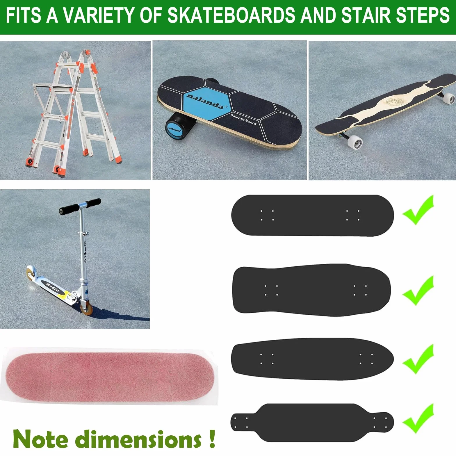 Sangle de Skateboard Transparente 33x9 Pouces Antidérapante Imperméable Grip pour Skateboard Longboard