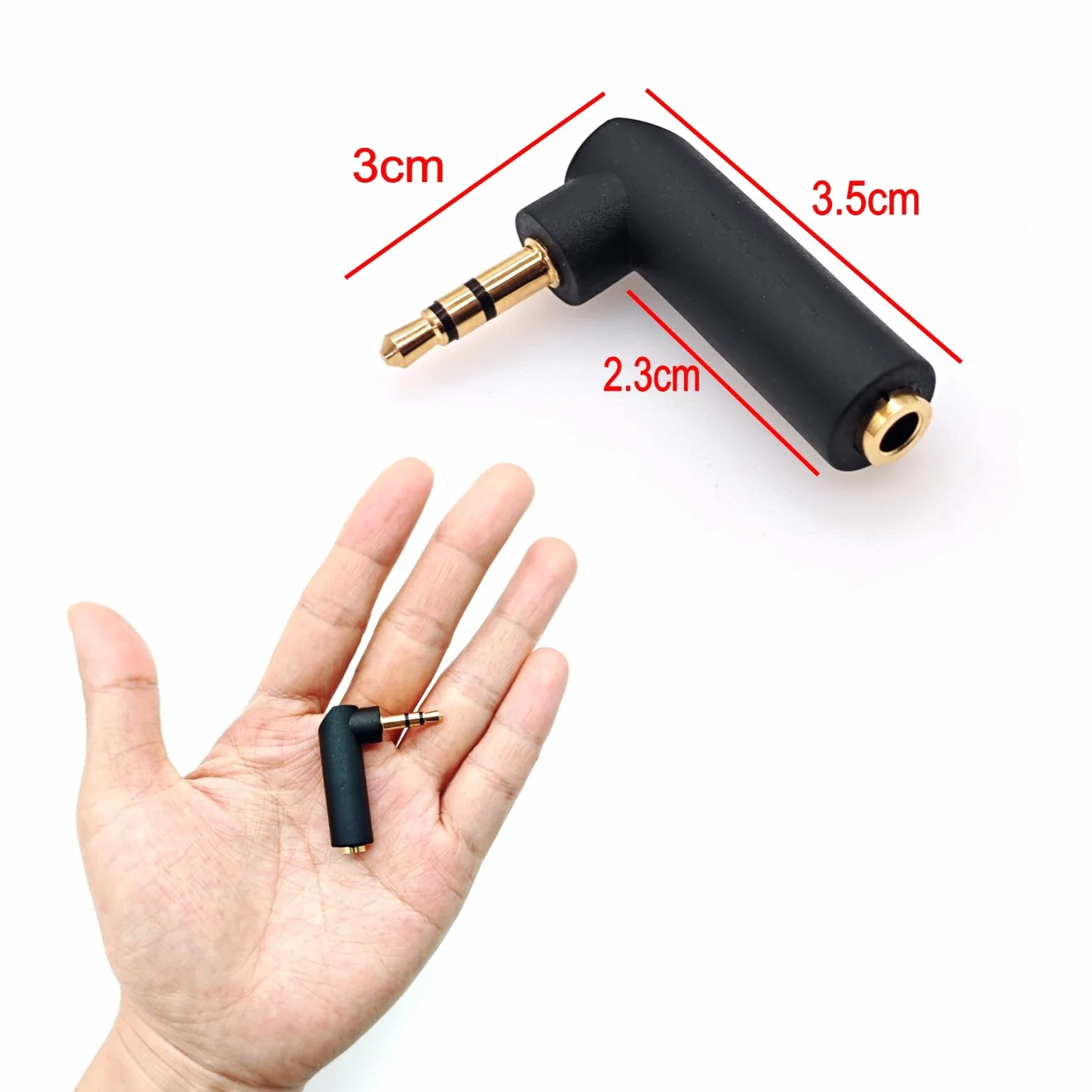 JZK 3,5 mm Adaptateur Jack coudé à 90°, convertisseur Audio stéréo TRS 3 pôles plaqué Or mâle vers Femelle, prolongateur Audio pour Casque AUX