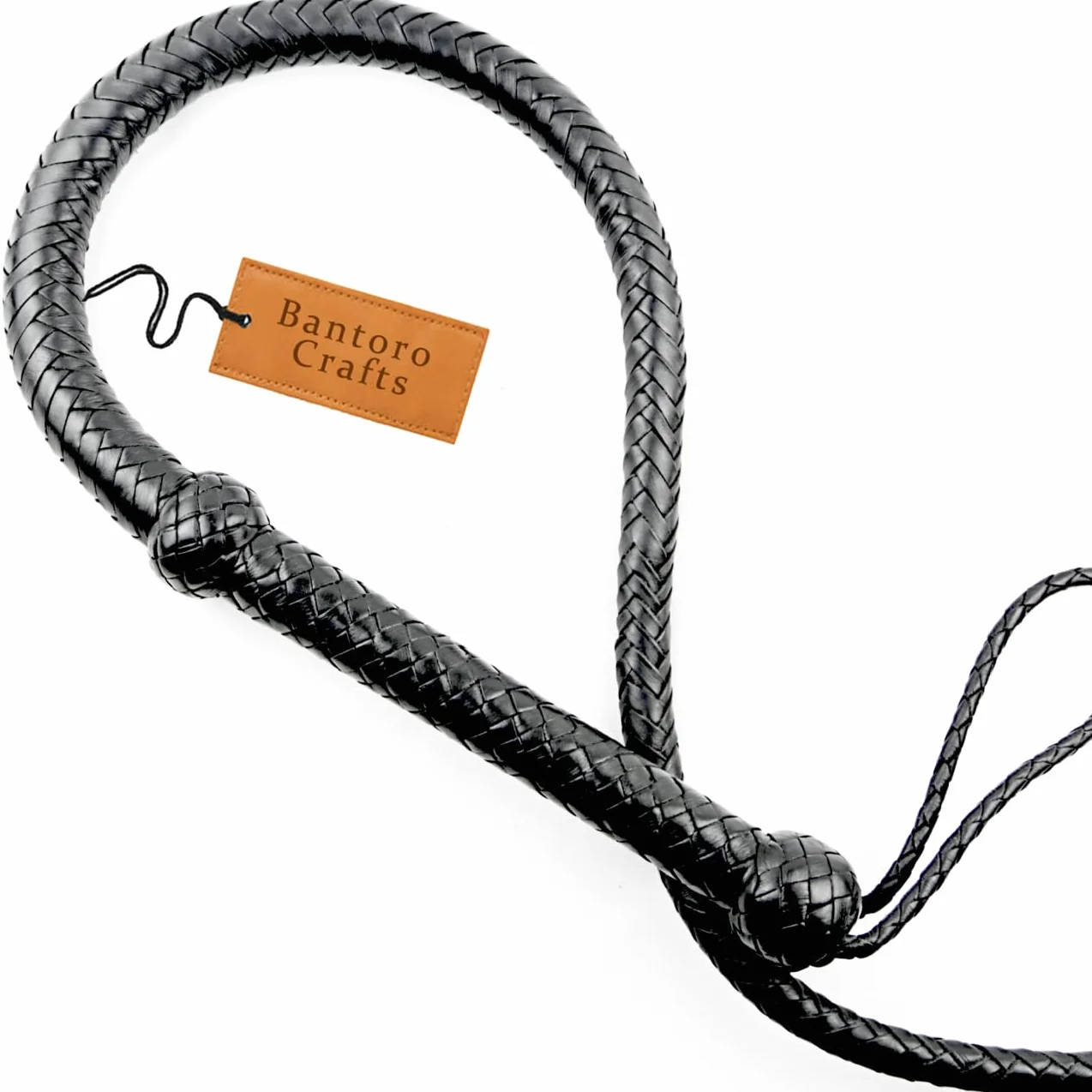Fouet en Cuir véritable Cravache 3-8 Pieds 0,9-2,4 mètres 12 Tresses Brins Cuir tressé Fouet craquant Fort Equitation