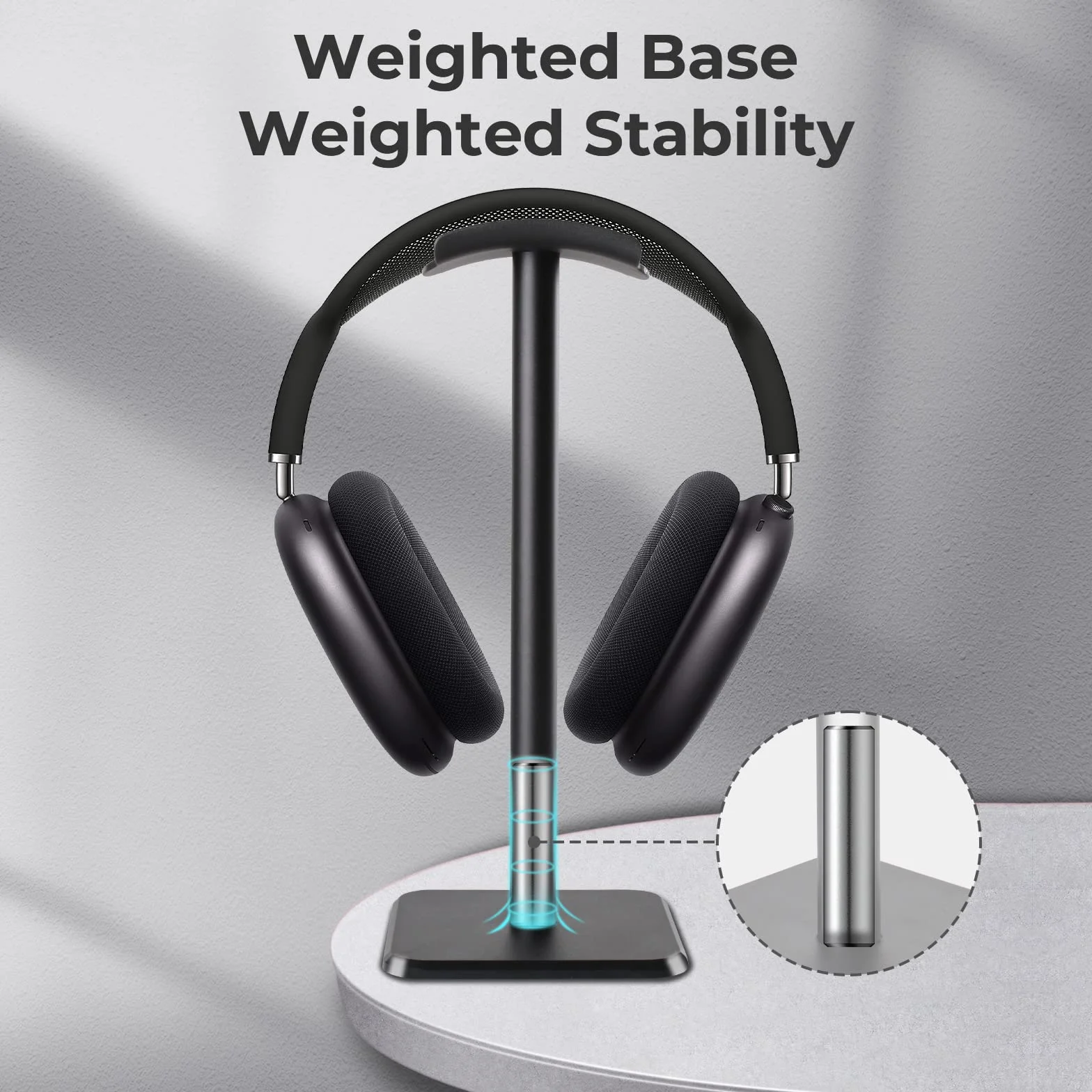 Alyvisun Support Casque [Base lestée et Hauteur Plus élevée], Support pour écouteurs de Bureau Universel pour Tous Les Casques de Jeu/écouteurs de Bureau