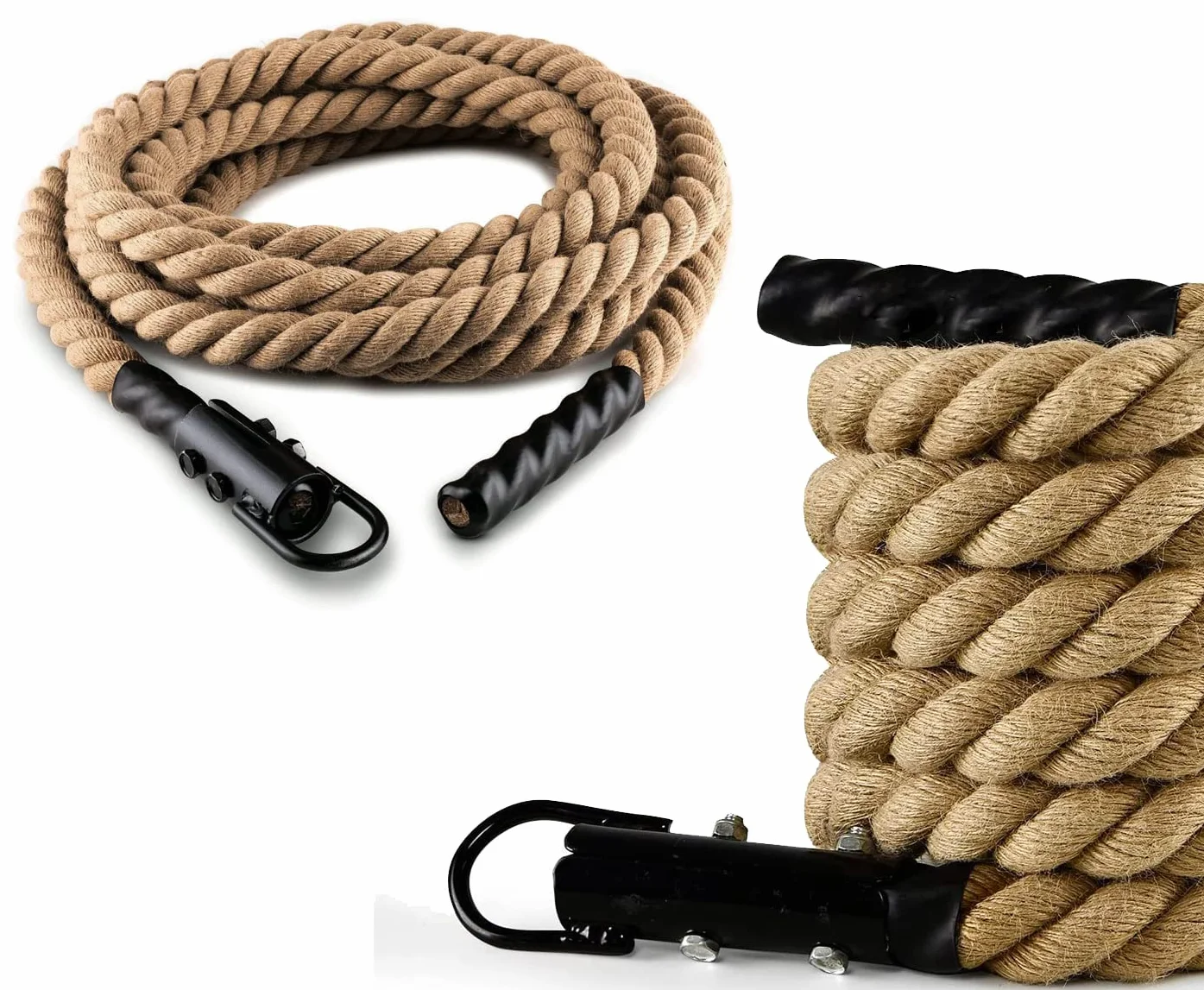 Corde d'escalade HT SPORT 38 mm 4/5/6 m Chanvre tressé Remise en Forme Musculaire