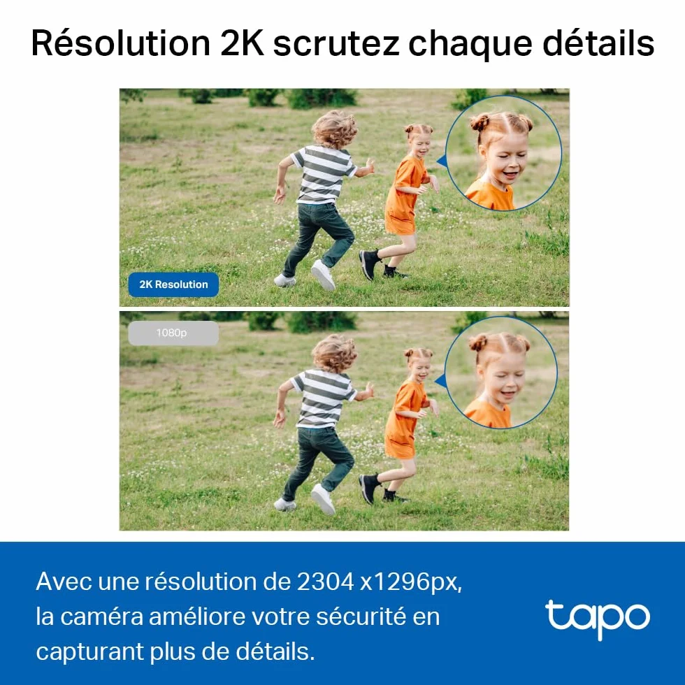 Tapo C510W 2K Caméra de Surveillance WiFi Extérieur 360° Vision Nocturne Couleur IP65