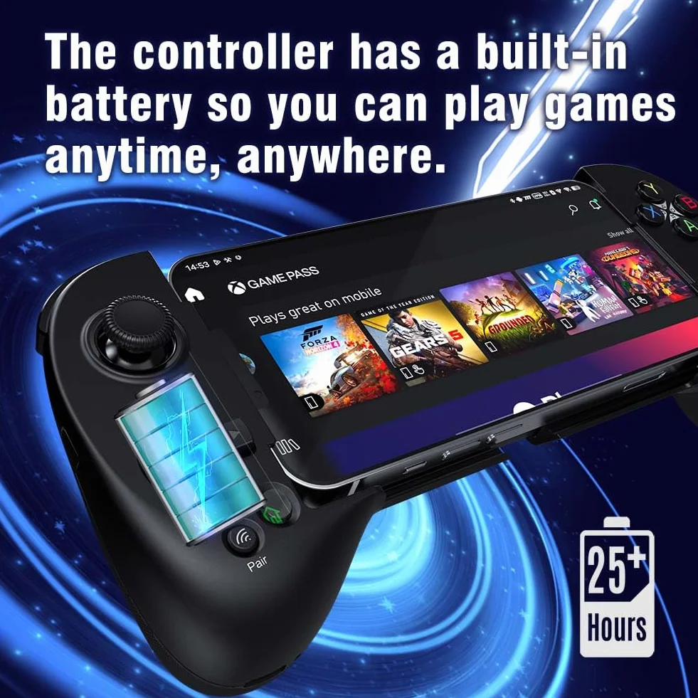 ShanWan Manette Smartphone Android/iOS, Manette de Jeu Mobile avec Hauteur du Joystick Réglable pour Xbox Cloud Steam Link GeForce NOW MFi Arcade Game (Ferreux)