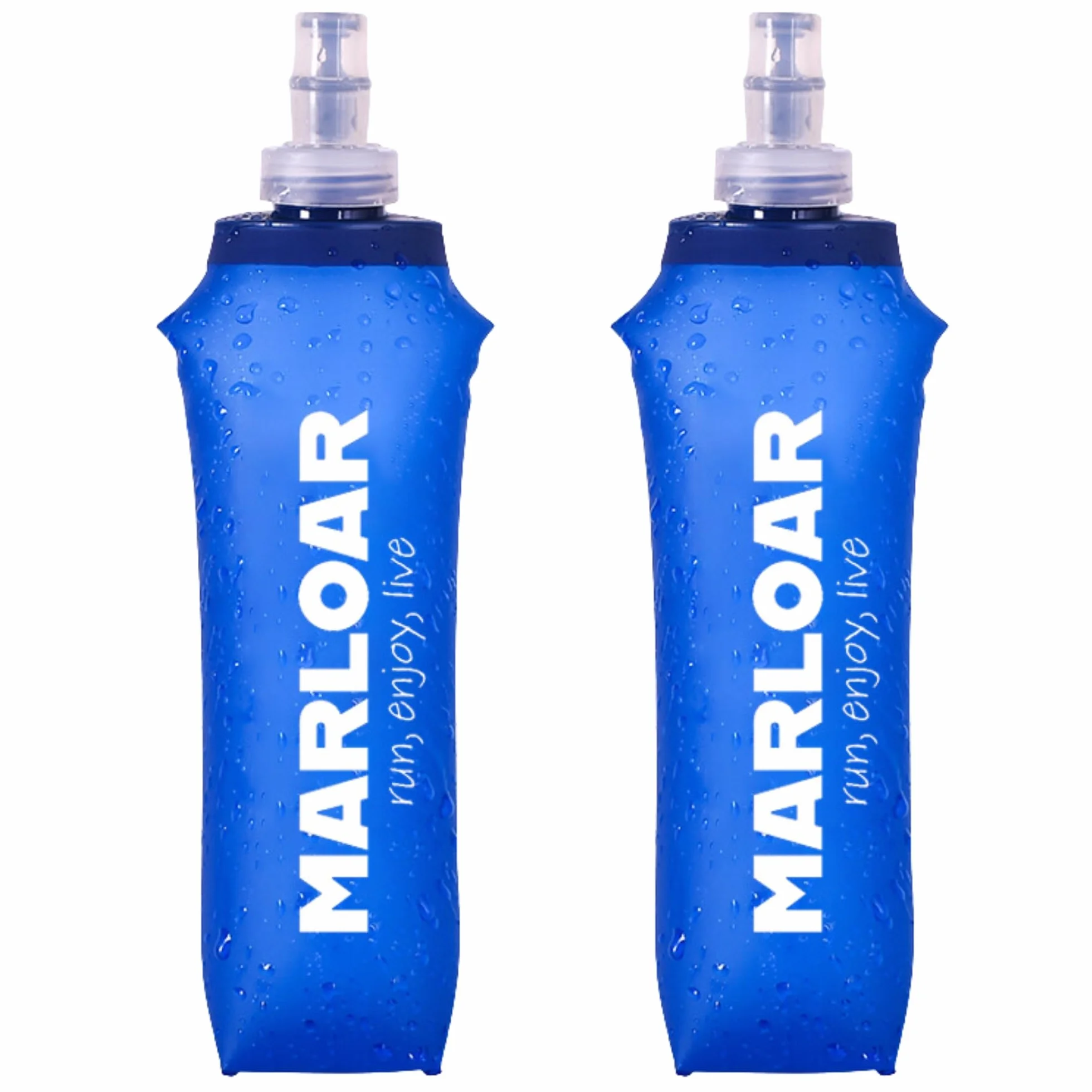 Gourdes Souples et Pliables Flasque Running 250ml Bleu Pack de 2 Sans BPA