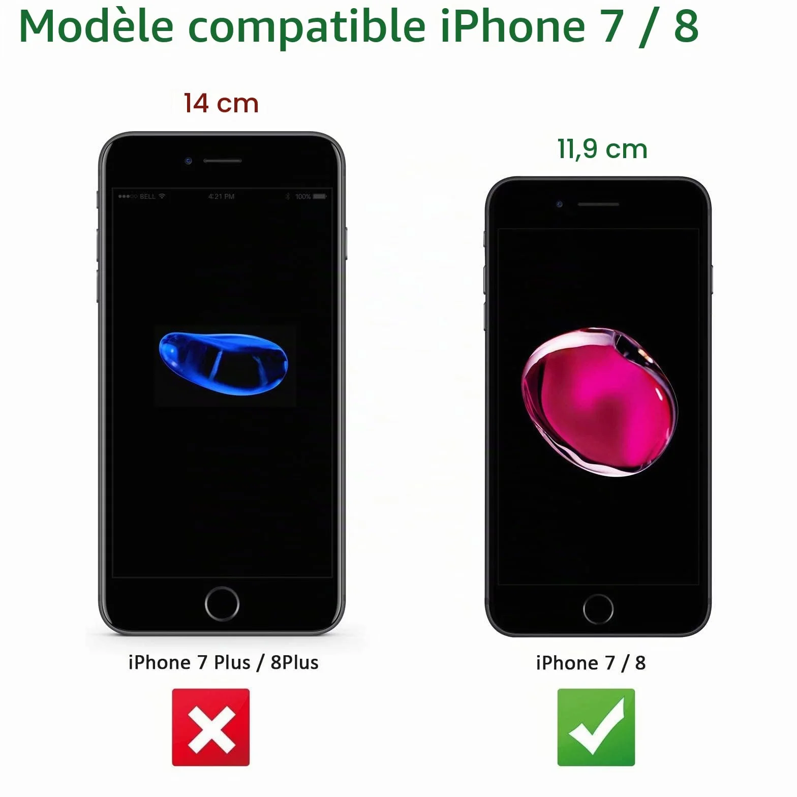 NEW'C Lot de 2, Verre Trempé pour iPhone 8, iPhone 7 (4,7 Pouces), Film Protection écran -sans Bulles d'air -Ultra Résistant (0,33mm HD Ultra Transparent) Dureté 9H Glass