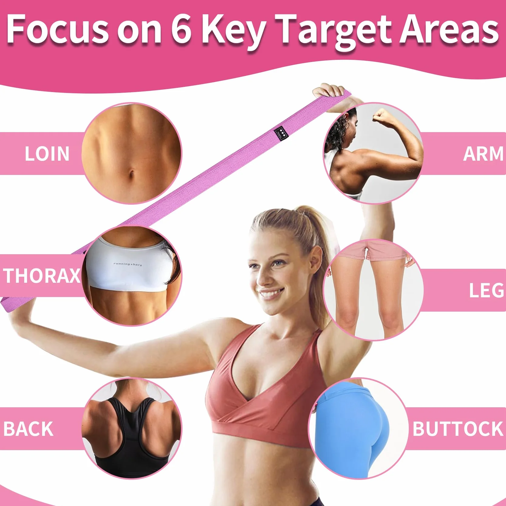 CEILIWEN Lot de 3 Bande de Résistance Fitness en Tissu avec 3 Niveaux de Force