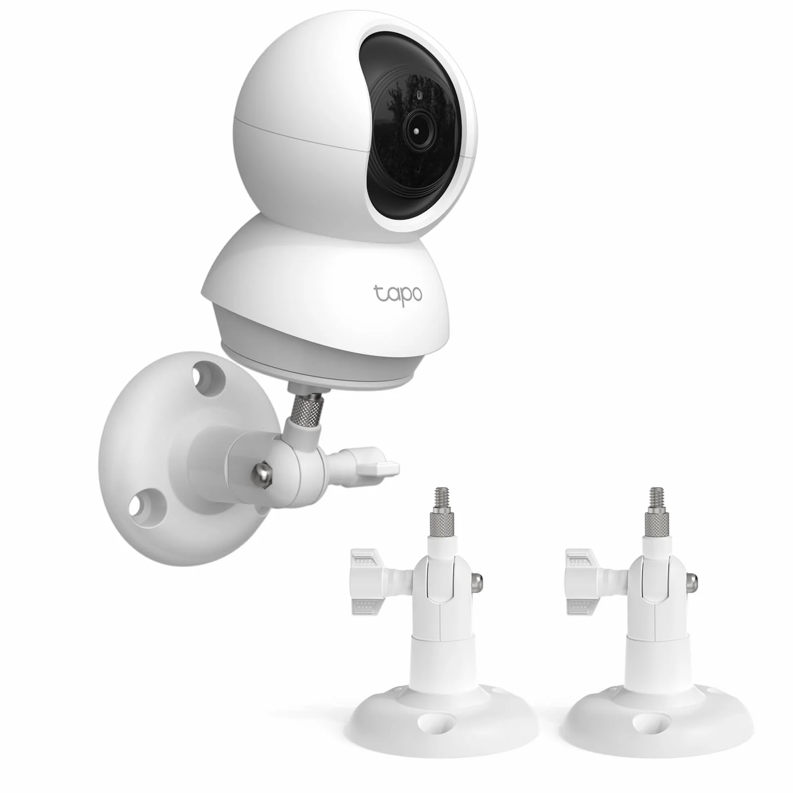 HOLACA Support mural Compatible avec TP-Link Tapo C200 / C210 / C220 / C201 / C202 / C211 / C212 / C222 / C230 Caméra de surveillance WiFi pour intérieur, Blanc 2 pièces
