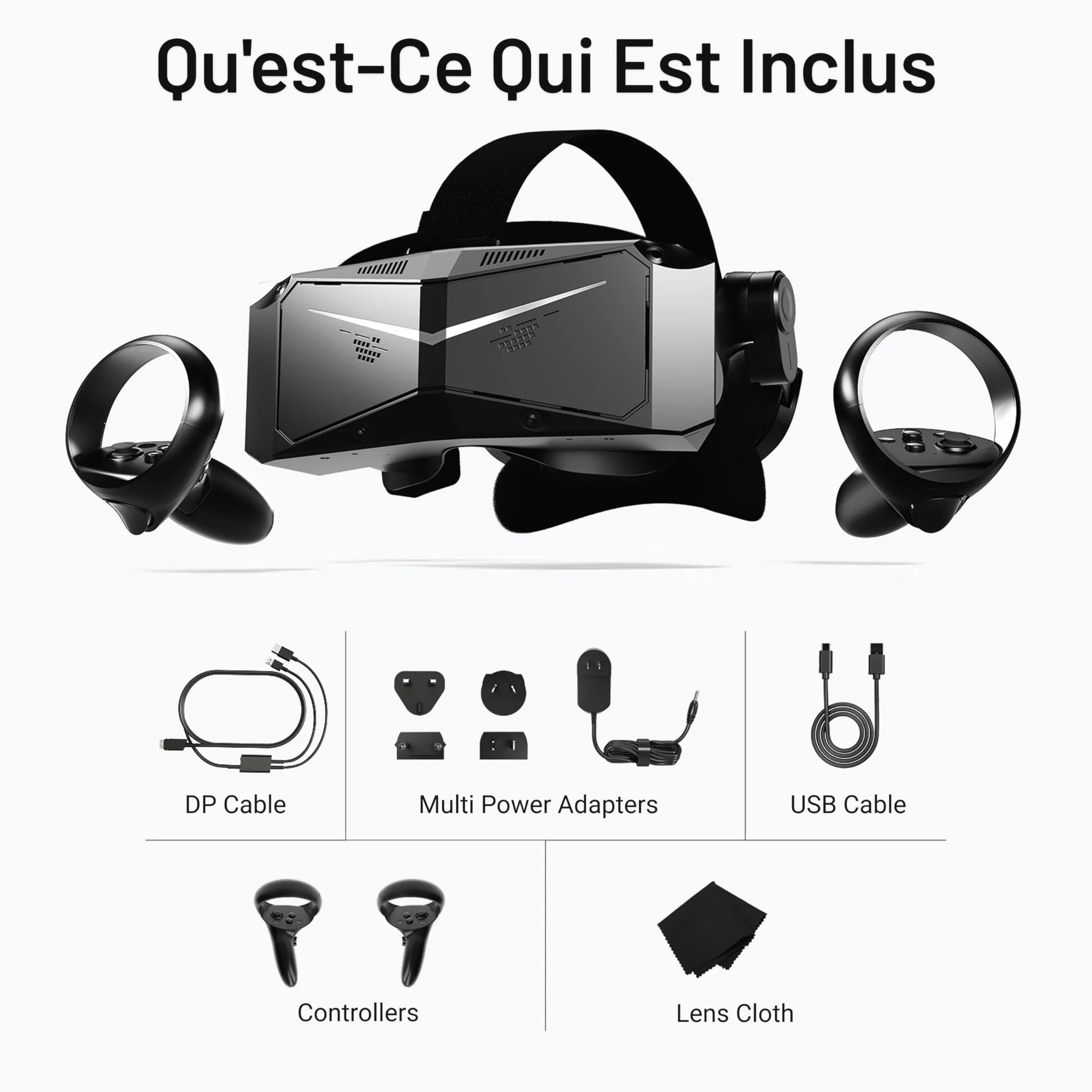 Pimax Crystal Light HD Casque VR PC 8K 120Hz SteamVR Contrôleurs