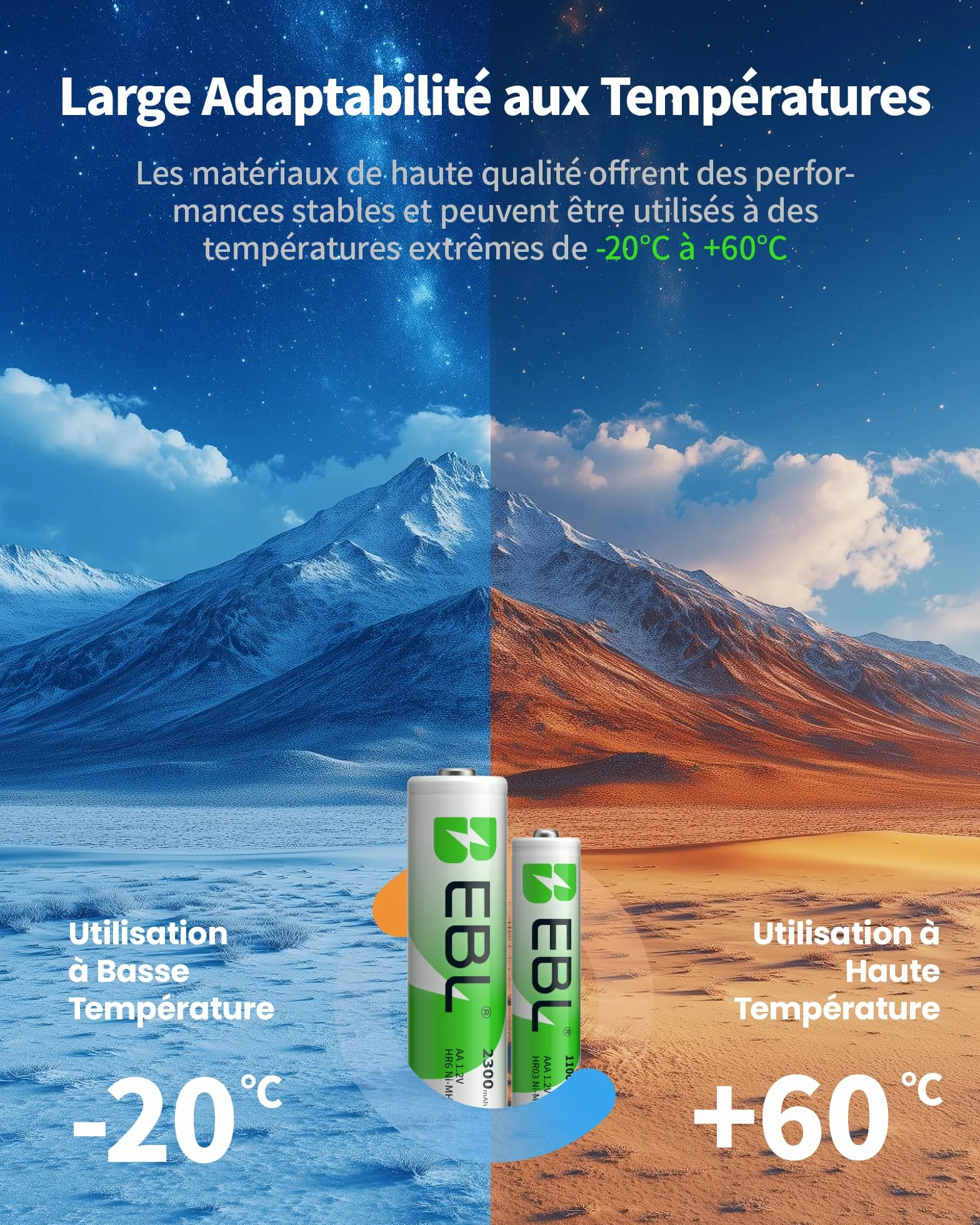 EBL Lot de 16 Piles Rechargeables AA AAA Ni-MH 1.2V HR6 HR03