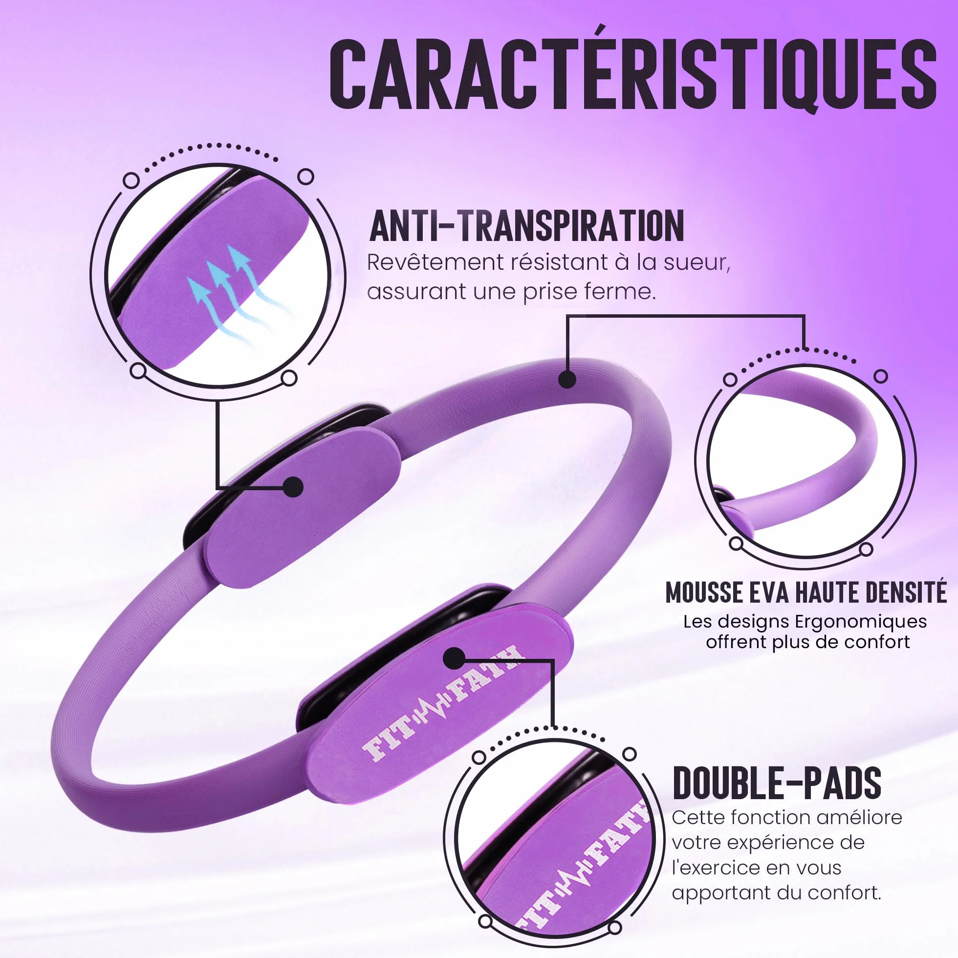 Anneau Pilates Cercle Accessoire Yoga Bande Résistance Fitness Sport Musculation Santé