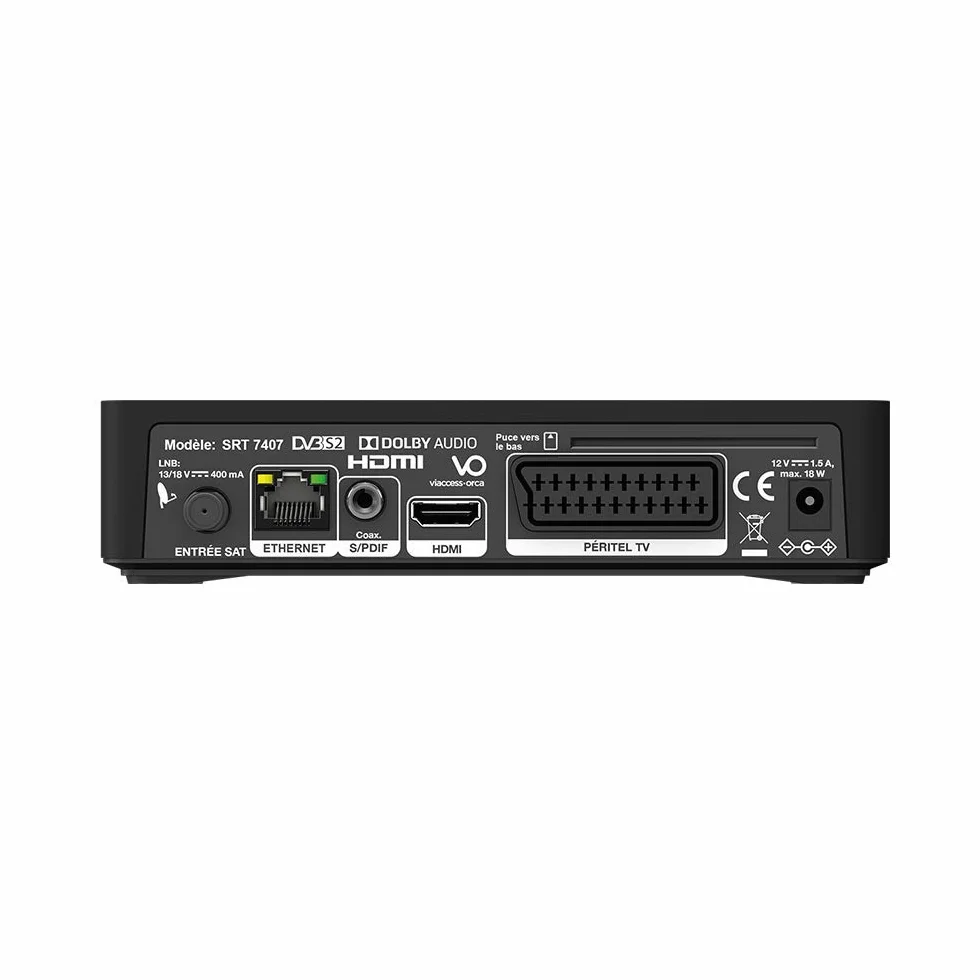 STRONG SRT7407 FRANSAT HD, DVB-S2, recevoir la TNT par Satellite, Carte FRANSAT valable 4 Ans, HDMI, Péritel, Spdif, USB, Flux RSS, Alimentation 230/12V fournie