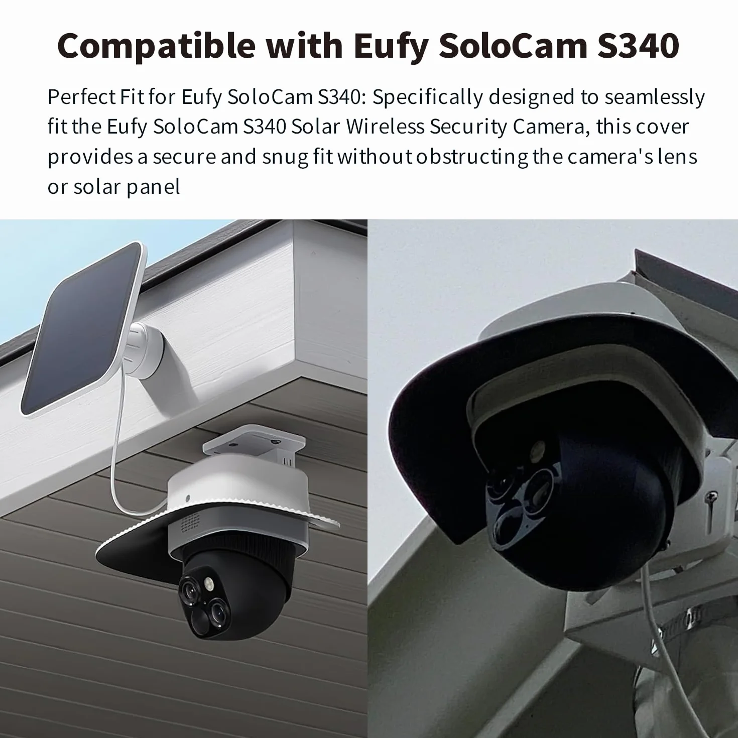 Lonnky Housse de protection contre la pluie pour appareil photo eufy SoloCam S340 - Résistante aux intempéries - Protection solaire pour caméra extérieure - Protège contre la pluie, les rayons UV et