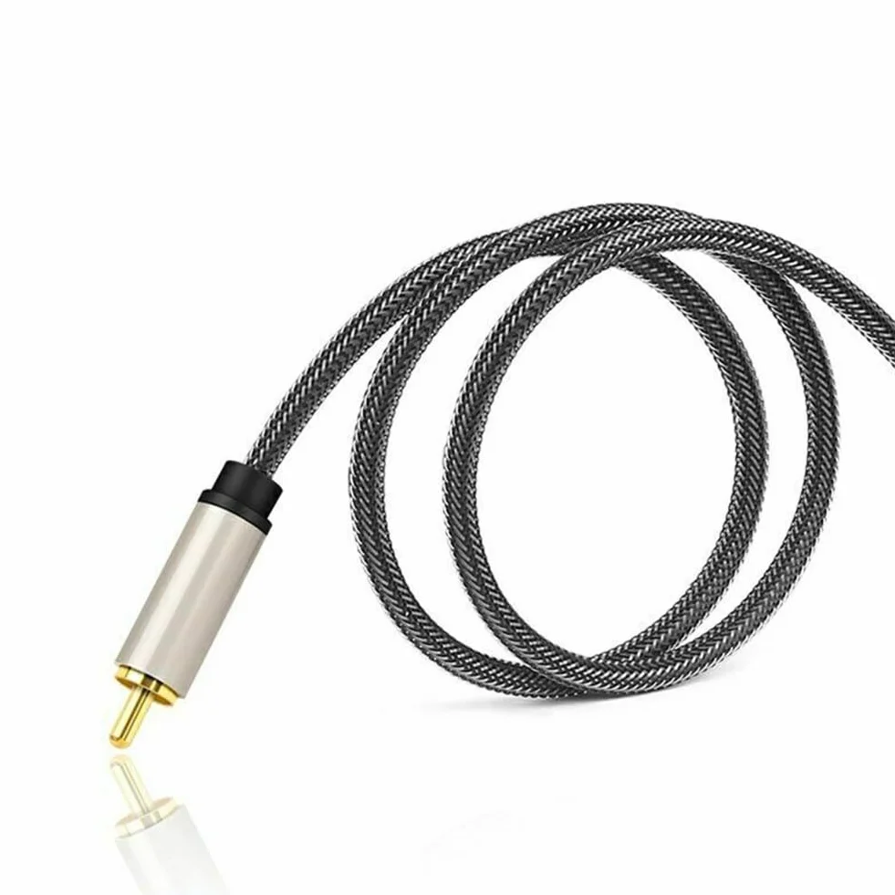 Câble audio coaxial numérique SPDIF RCA vers jack 3,5 mm, pour HDTV, barre de son, amplificateur, 1 m 2 m
