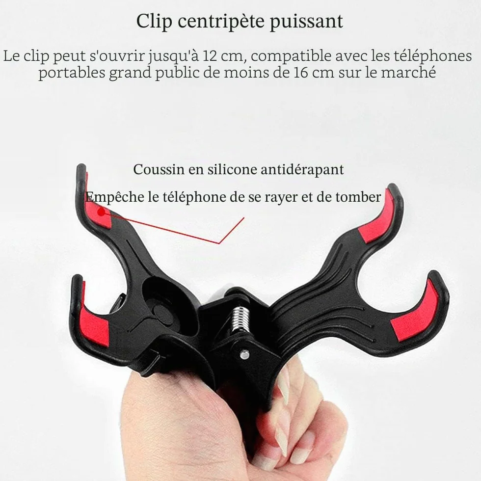 Support Col de Cygne Téléphone, Portable Support Universel Support de Téléphone Pliable Rotation 360° Réglable Stand Smartphone avec Clip,Utilisé dans Les Chambres, Bureaux, Voitures (Noir)
