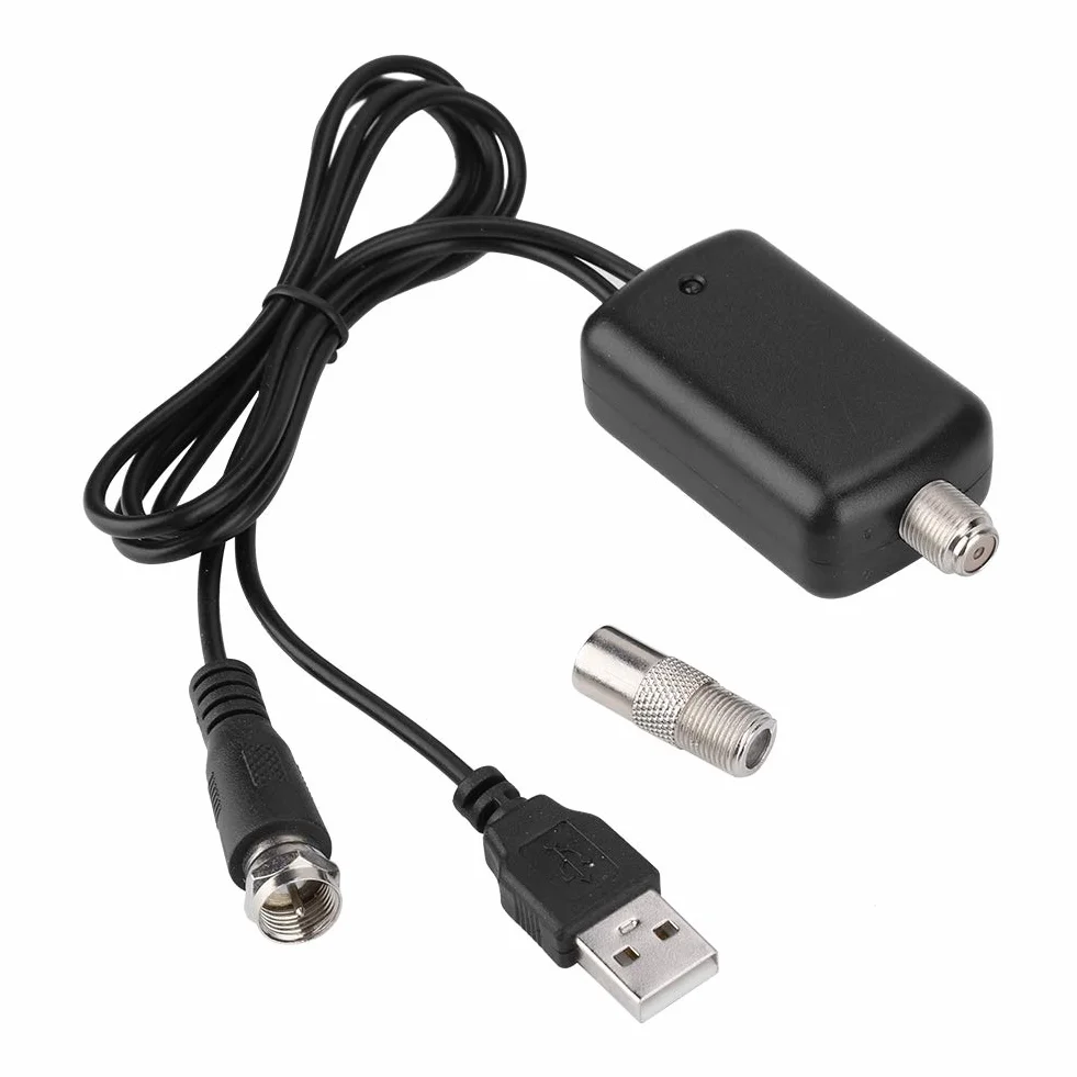 Queen.Y Amplificateur d'antenne TV HD 25 dB Haut Gain Intérieur USB 4K 1080P VHF UHF