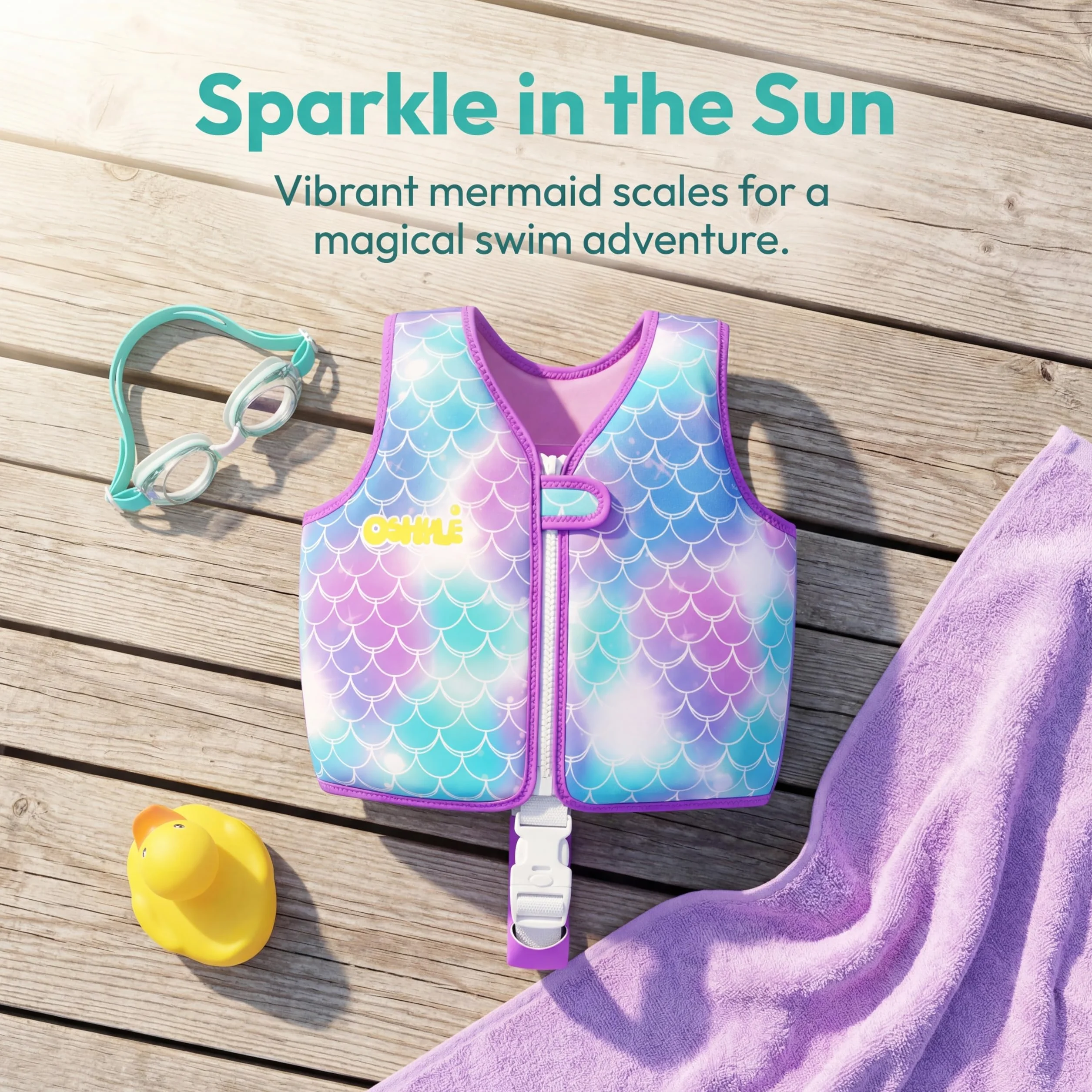 Gilet de Natation Enfants Néoprène Doux Sangle Sécurité Flottaison