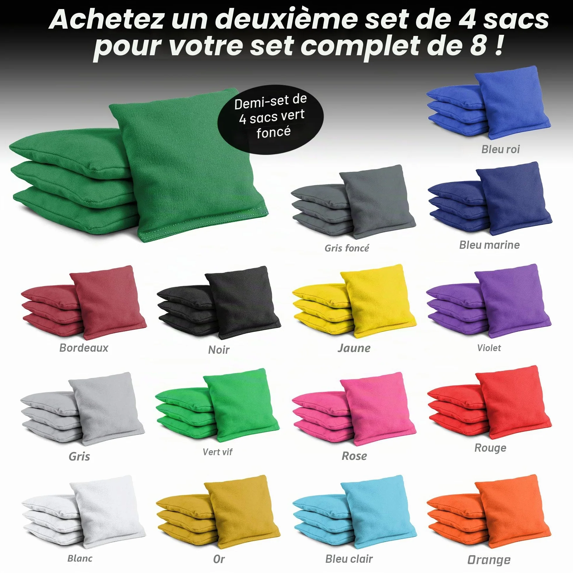 GoSports Ensemble de 4 Poches Réglementaires de Lancer de Poches
