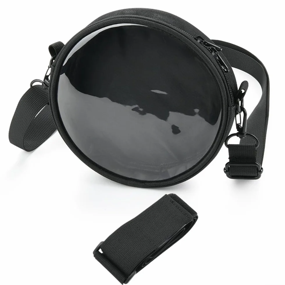 Étui pour lecteur CD avec sangle et fenêtre transparente - Pochette de rangement et de protection pour lecteur CD - Bandoulière réglable et bande de taille - Organisateur en PVC + TPU pour CD