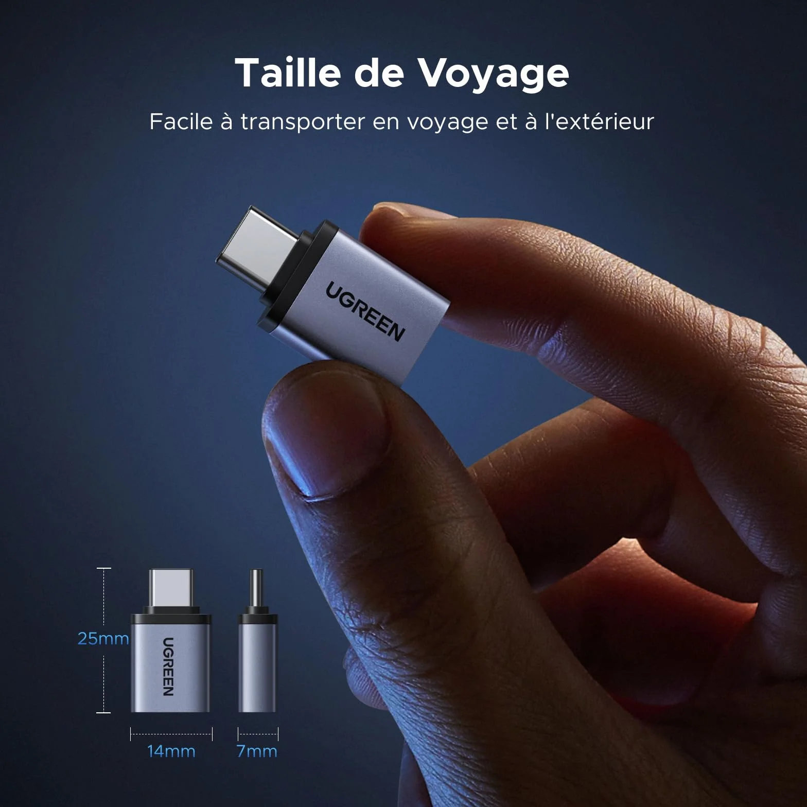 UGREEN Adaptateur USB C vers USB A 3.2 10Gbps OTG Lot de 4 Type-C Mâle vers Type-A Femelle Compatible iPhone 17 Pro Max Air 16 15 MacBook Air iMac iPad Galaxy Tab S9 S25