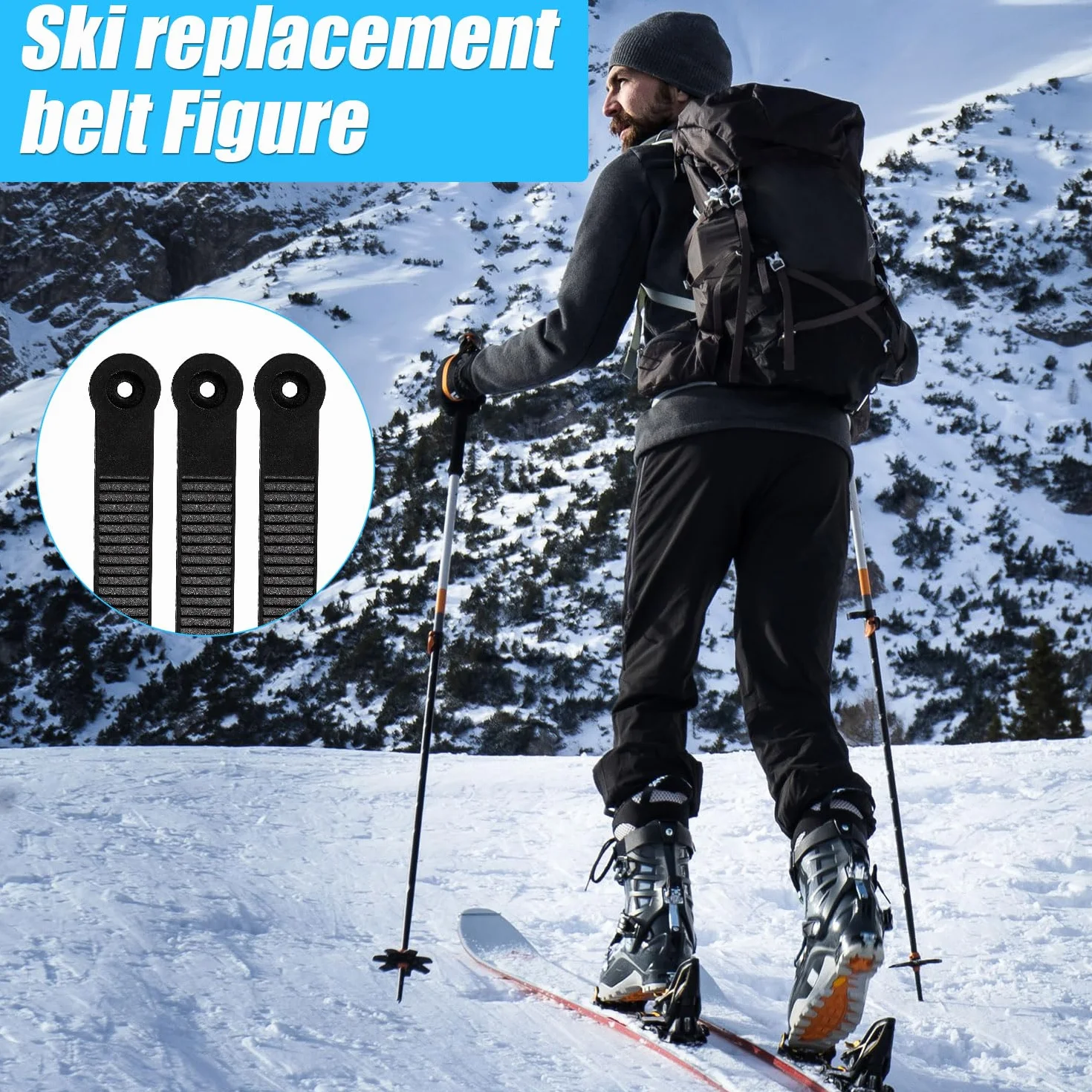 Lot de 8 Attacchi Snowboard, Sangles d'Échelle de Remplacement pour Fixations