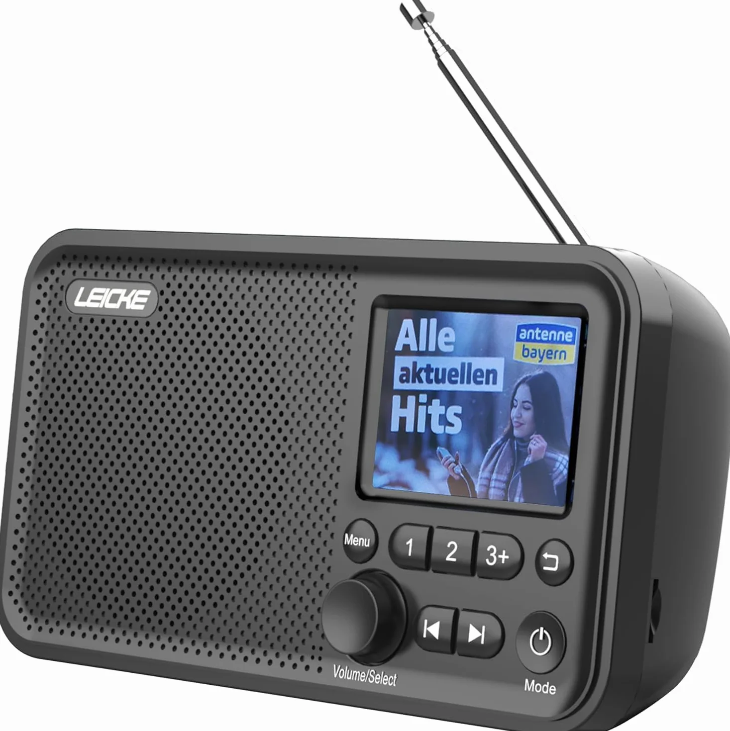 LEICKE Radio Portable avec Bluetooth 5.0 | Radio Dab/Dab+ et FM, écran Couleur 2,4", 80 préréglages, Radio de Cuisine avec câble ou Batterie de 2000mAh, Connexion MicroSD/TF/AUX, Fonctions d'alarme
