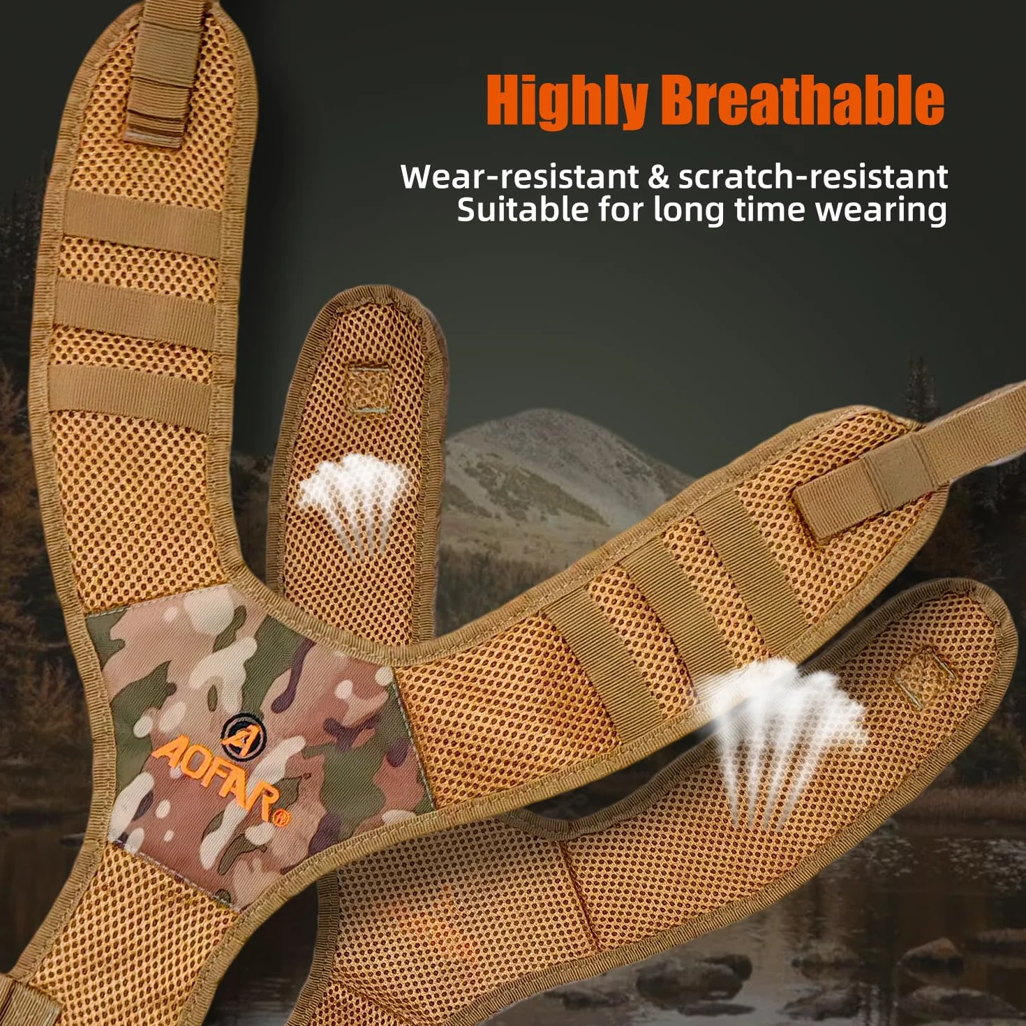 AOFAR Binoculaire Harness Chest Pack avec Sangle réglable, léger, Grande capacité, Bino Case pour Chasse, Randonnée, Tir