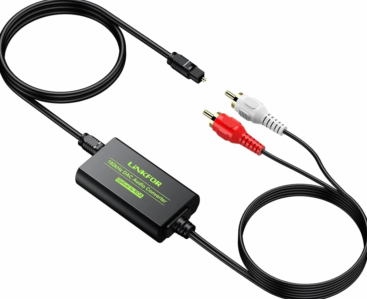 LINKFOR Câble SPDIF vers G/D 192 kHz Convertisseur Intégré Amplificateur Audio Adaptateur RCA L/R