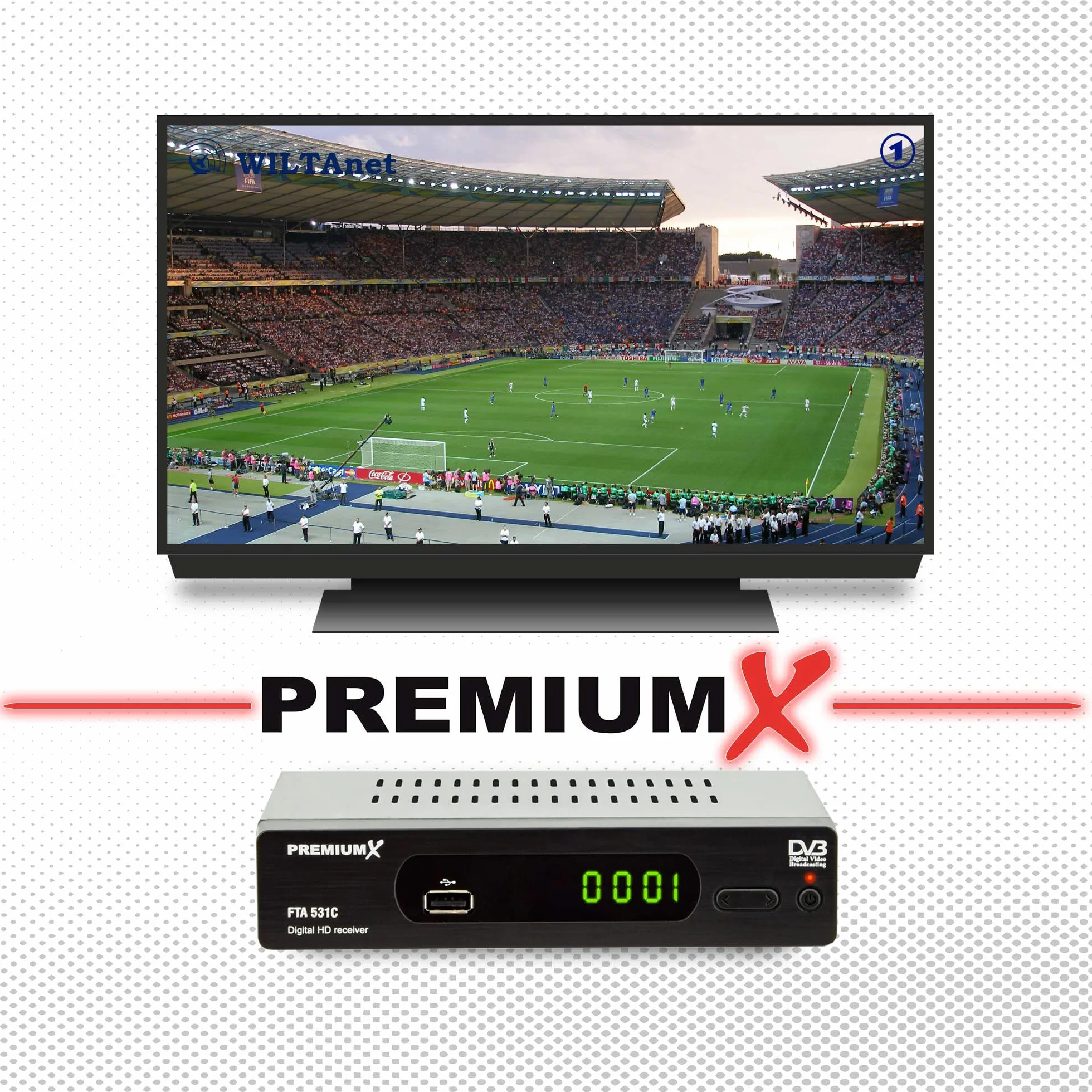 Premium X Récepteur câble DVB-C FTA 531C Digital FullHD SCART HDMI USB Media Player Récepteur TV TV par câble