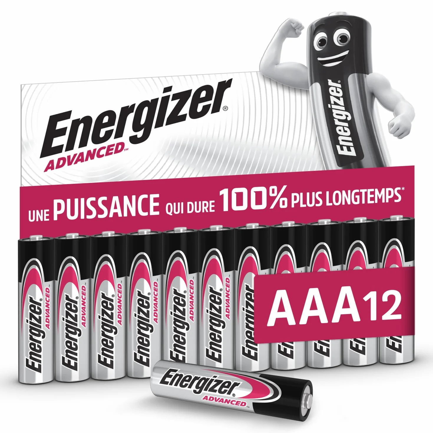 Energizer Advanced Piles AAA (Lot de 12) Micro LR03 Alcaline 1,5 V - Haute Performance - Télécommandes, Jouets et Électroniques - Made in EU - Emballage 0% Plastique - Conservation 10 Ans