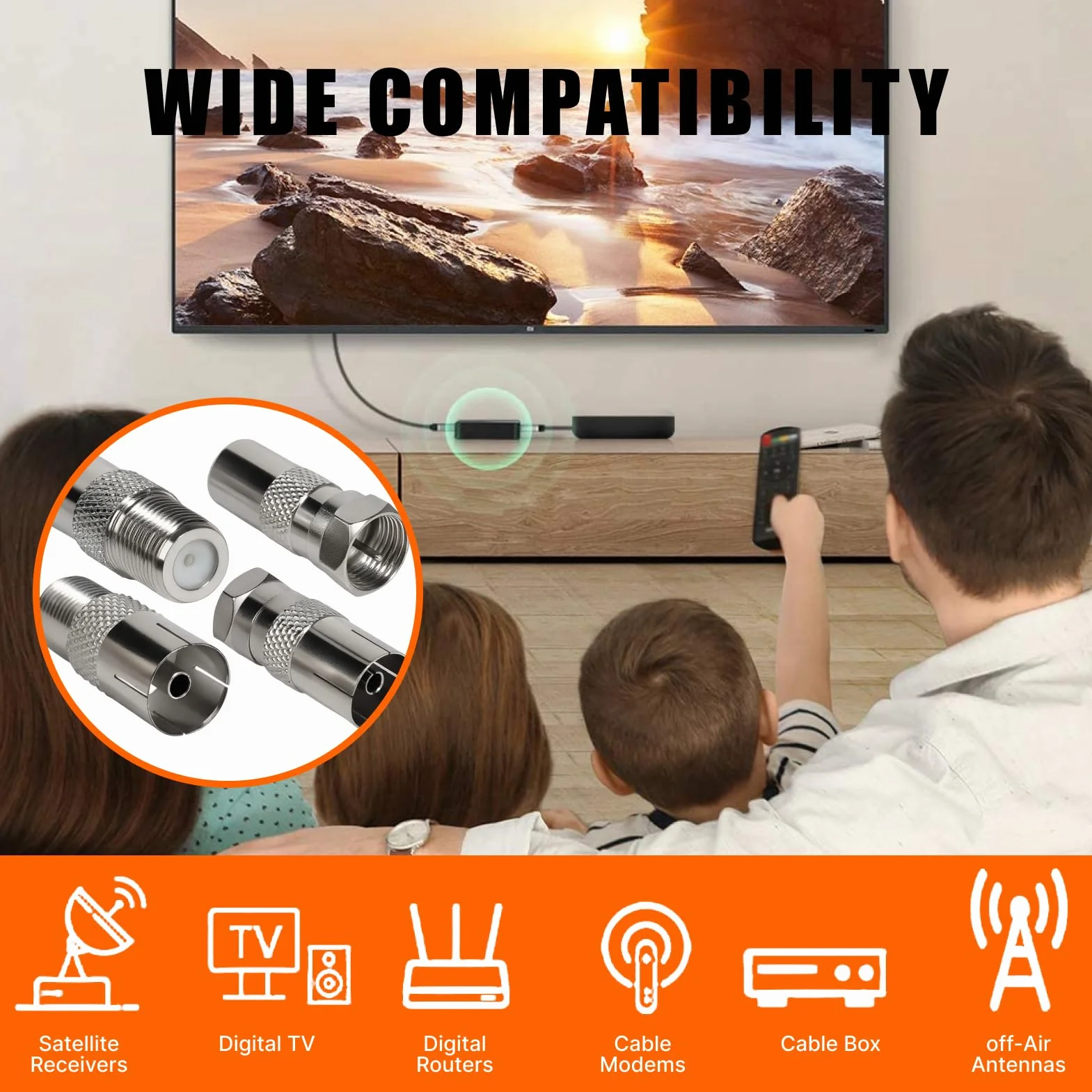 8 PCS Connecteurs Antenne TV Mâle/Femelle Kit, Adaptateur Antenne TV pour Câble SAT, Adaptateur Prise Multimédia, Raccord AntenneTV, Connecteur Coaxial Durable, Embout AntenneTV