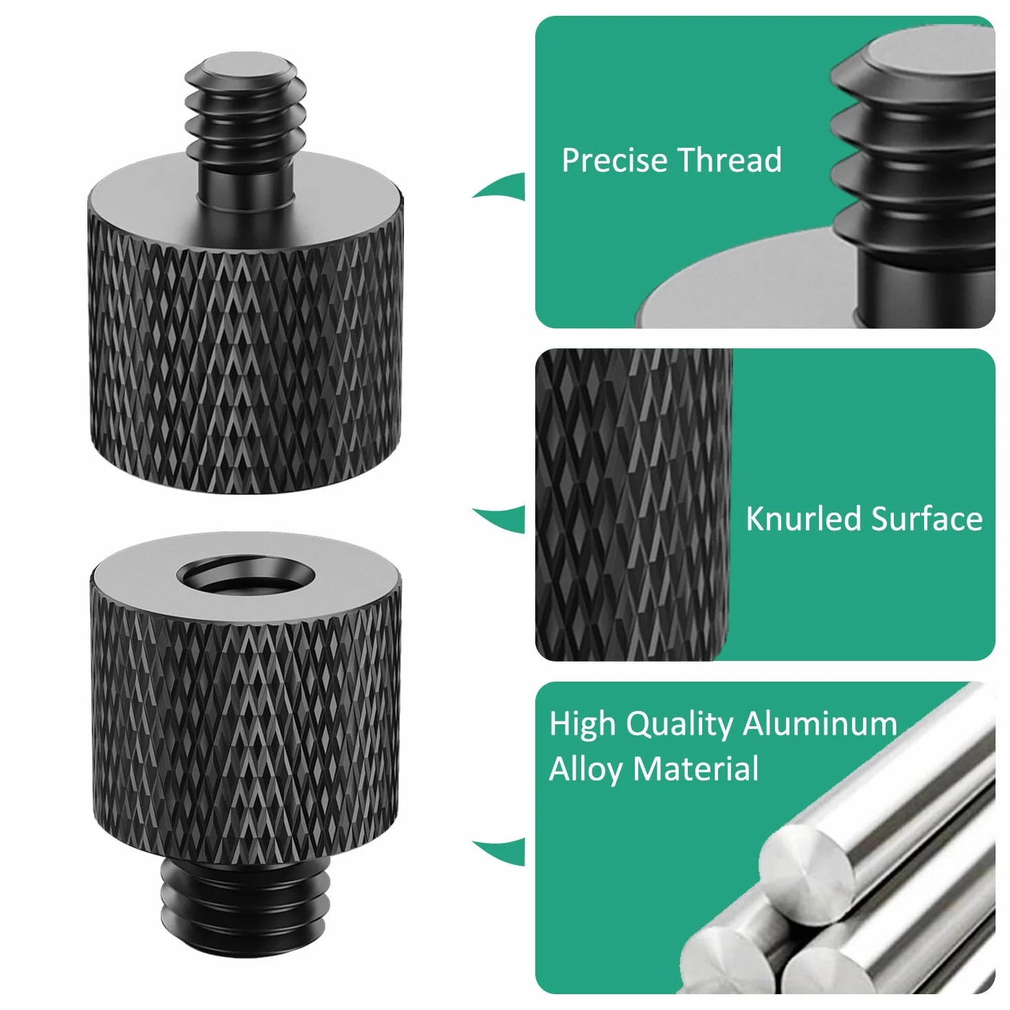 4 Pièces Adaptateur de Vis de Caméra Filetage 1/4" Femelle à 3/8" Mâle et 3/8" Femelle à 1/4" Mâle Adaptateurs Trépied de Microphone pour Trépied de Caméra, Monopode, Support de Mic