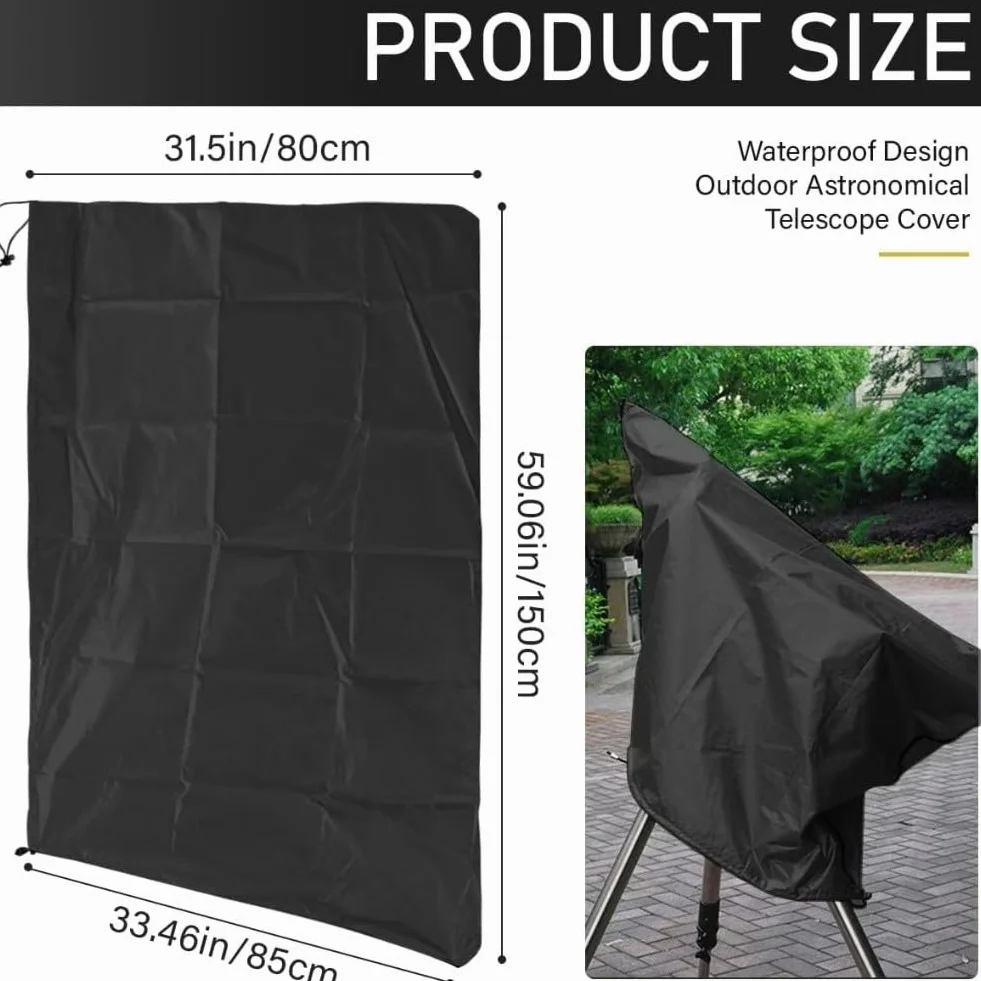 Housse de télescope en tissu Oxford 210D – Protection étanche à la poussière avec cordon de serrage réglable (B)
