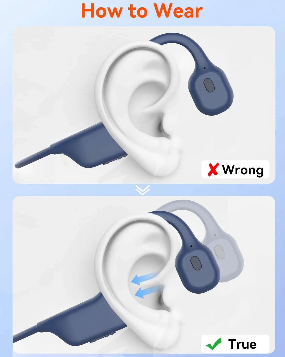 SANOTO Casque Conduction Osseuse Open Ear Bluetooth sans Fil Sport IPX7 Waterproof and Sweatproof Écouteur Osseux Adapté à la Course à Pied Cyclisme Fitness Bureau