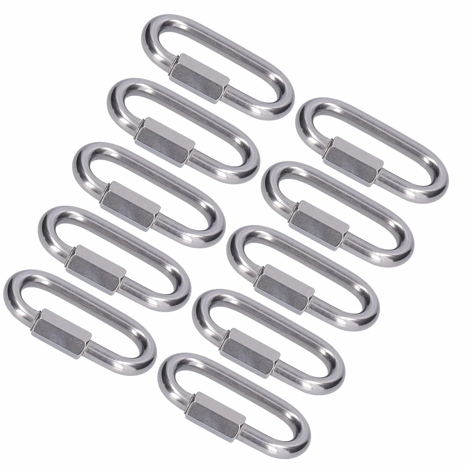 Maillons Rapides en Acier Inoxydable M4, 10 Pièces Connecteur à Vis