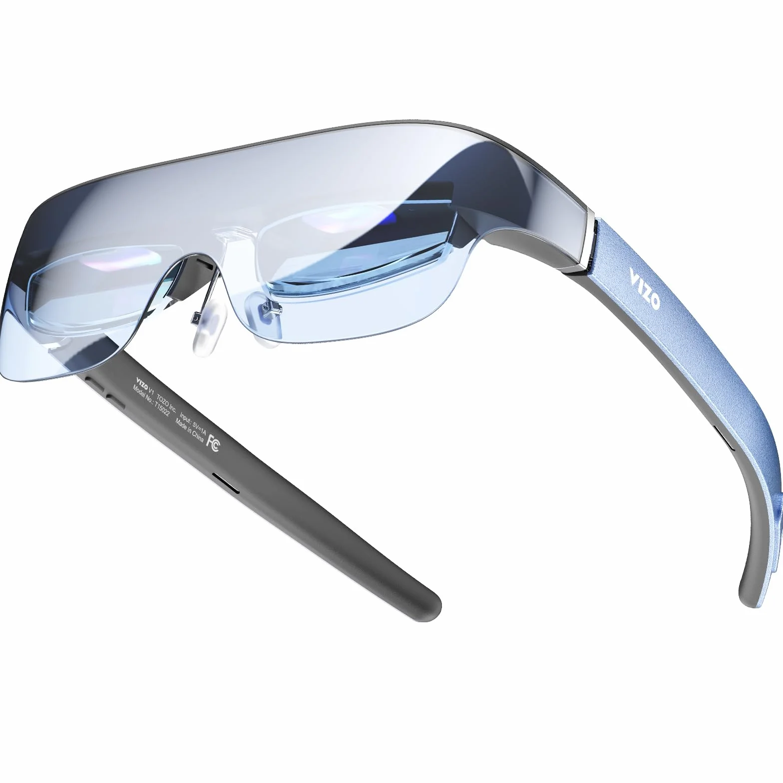 TOZO VIZO V1 Lunettes AR Connectées 118″ Écran Virtuel Géant pour Cinéma, Travail et Jeux, Ultra-Lumineux avec Réglage de la Netteté, Full HD 1080p, Son Stéréo, Compatibles iPhone/Android/PS5 et Plus