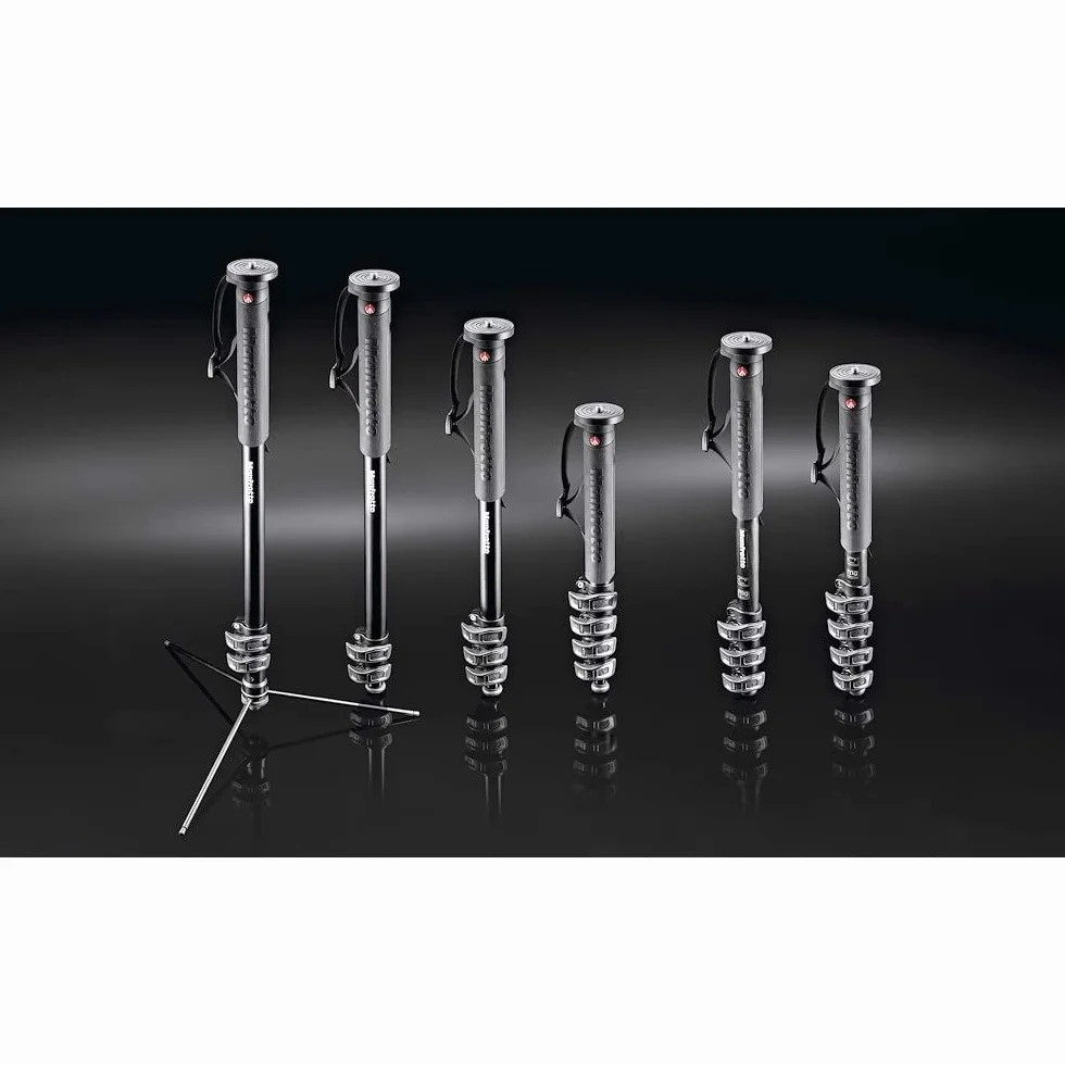 Manfrotto XPRO Monopode Photo en Fibre de Carbone 4 Section Noir