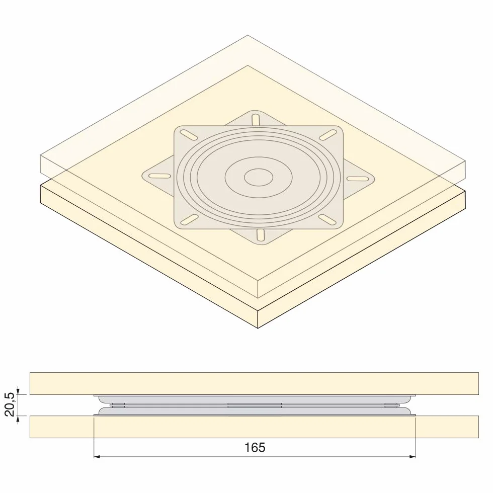 EMUCA 3196514 Plateau Tournant/Support Rotatif à 360° pour Meuble Écran Ordinateur/Poste TV en Acier, Peint Noir