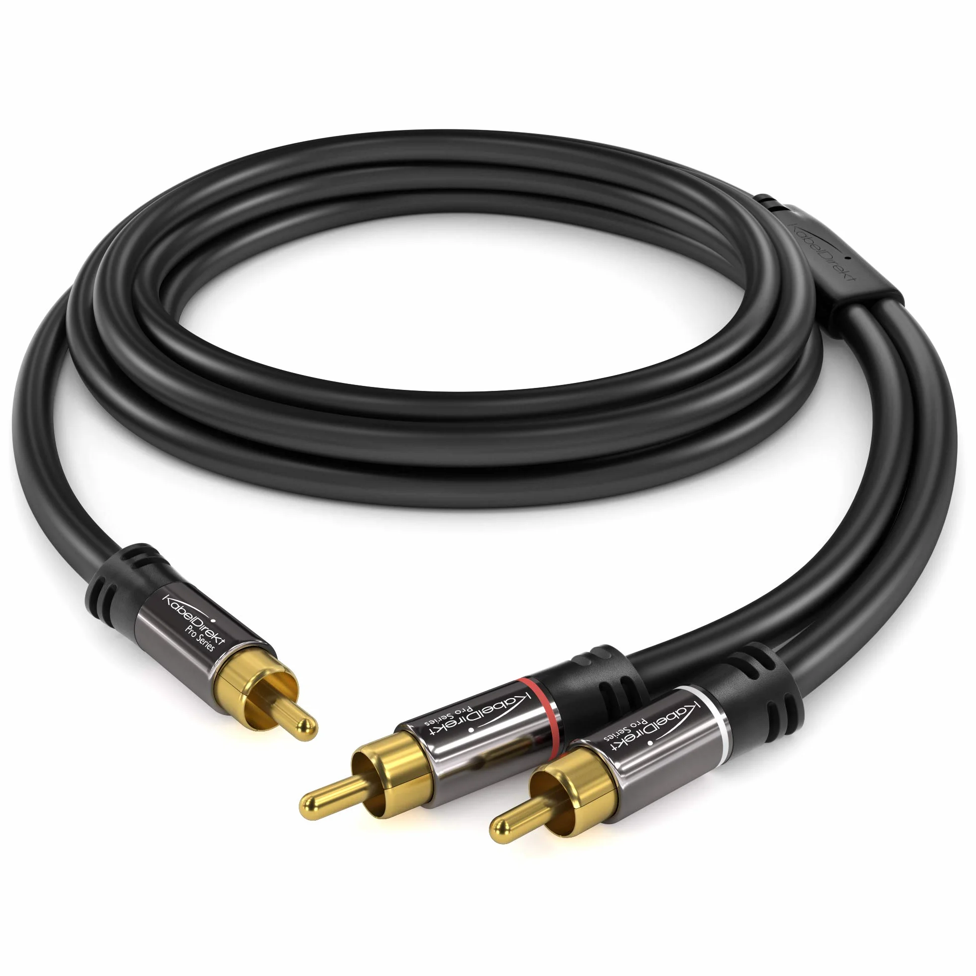 KabelDirekt - Câble Y Cinch 5m (1 x Fiche RCA Mâle Vers 2 x Fiches RCA Mâle)