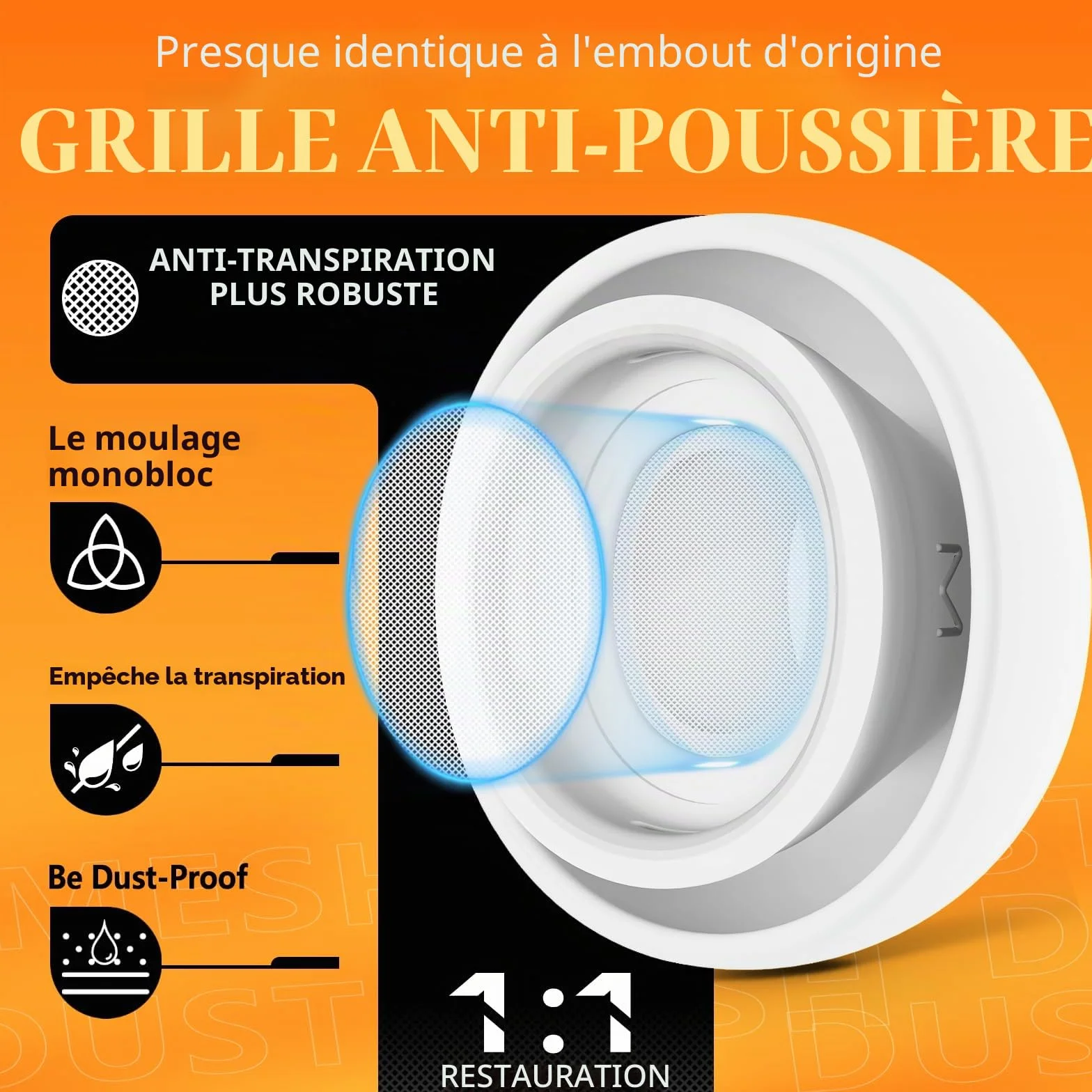 AirPods Pro Écouteurs de Rechange 4 Paires Anti-Bruit Filtre Anti-Poussière