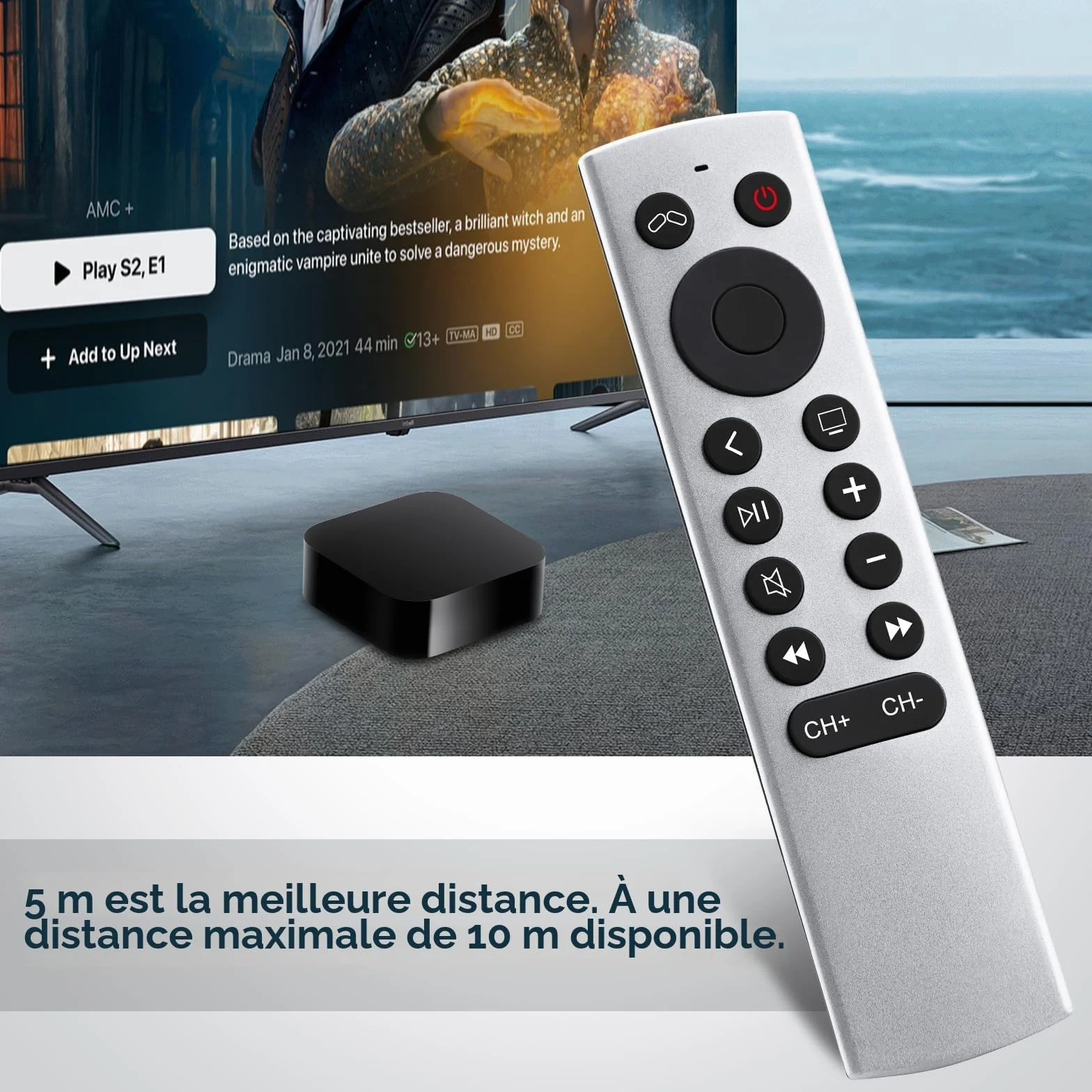 Telecommande-pour-Apple-4K-TV-Remote, Télécommande pour Apple TV 4K/HD (NO Voice & Siri)