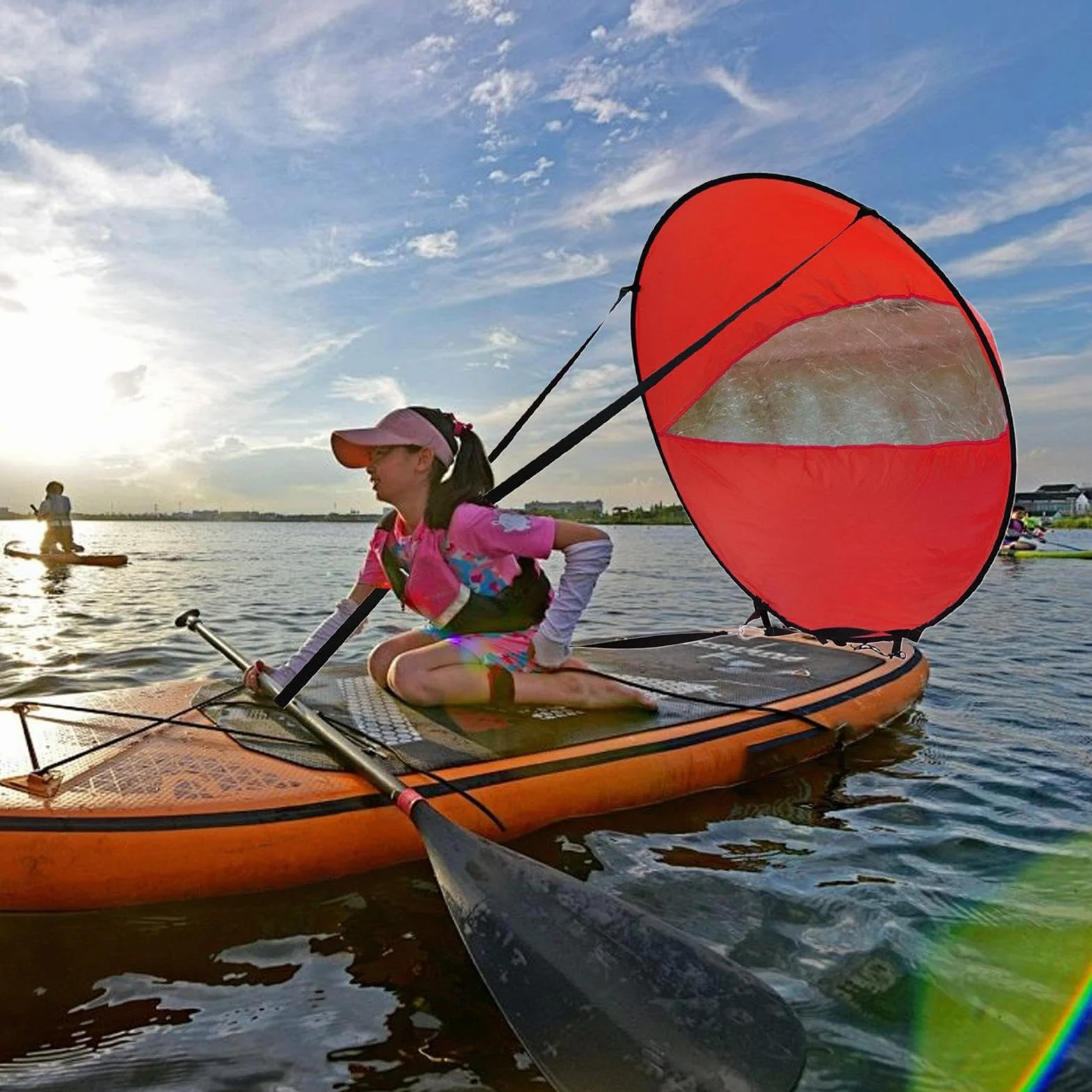 Voile de Planche à pagaie, Voile à Vent pour Kayak avec fenêtre Transparente