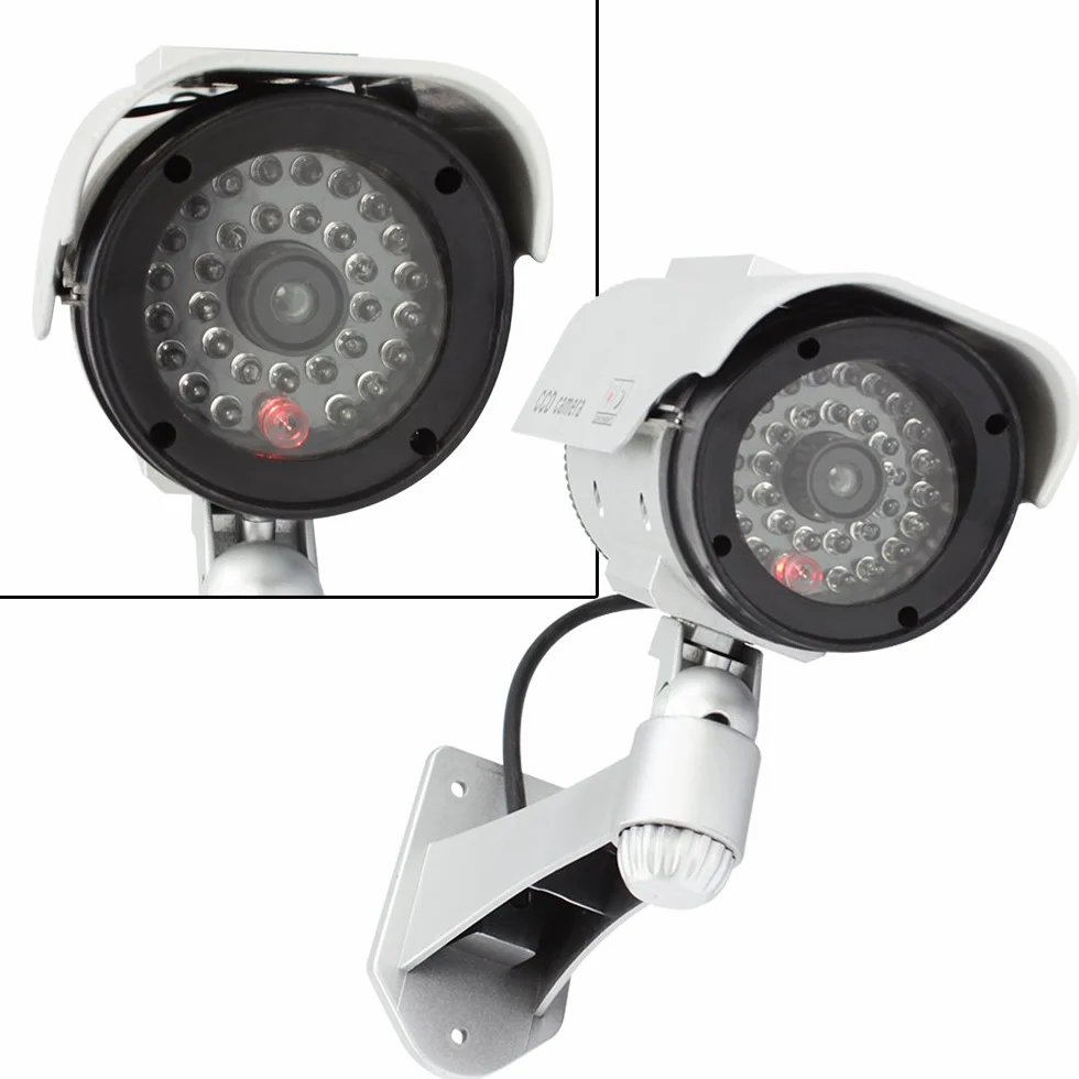 com-four® 2X Caméra factice pour l'extérieur - caméra factice avec Support Mural - Camera Exterieur - Camera factice (02 pièces)