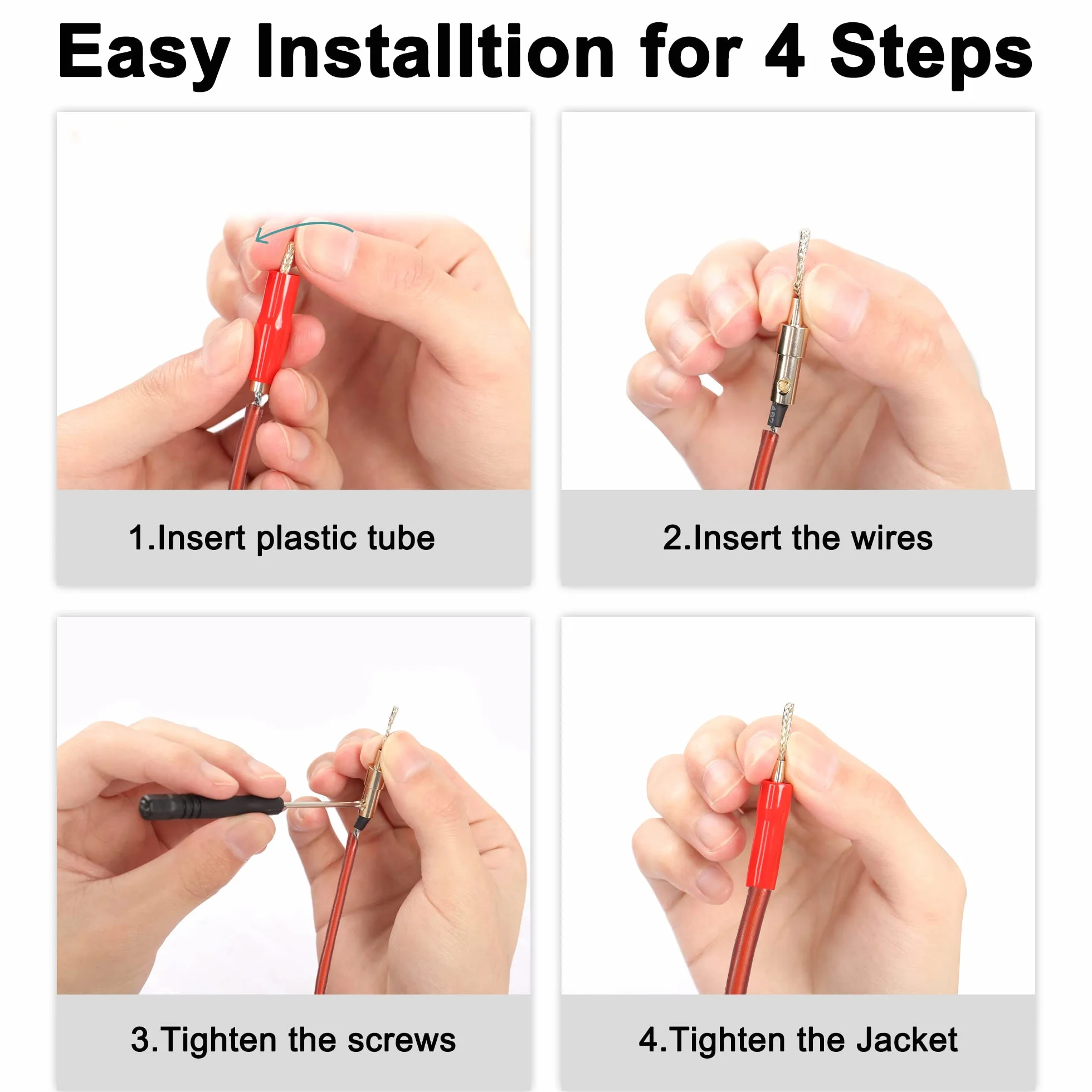MEIRIYFA flexible pin Banana plug Connector, tressé 2mm Banana plug plug plug pin plaqué or amplificateur audio Haut - parleur fil système audio (4 PCS)