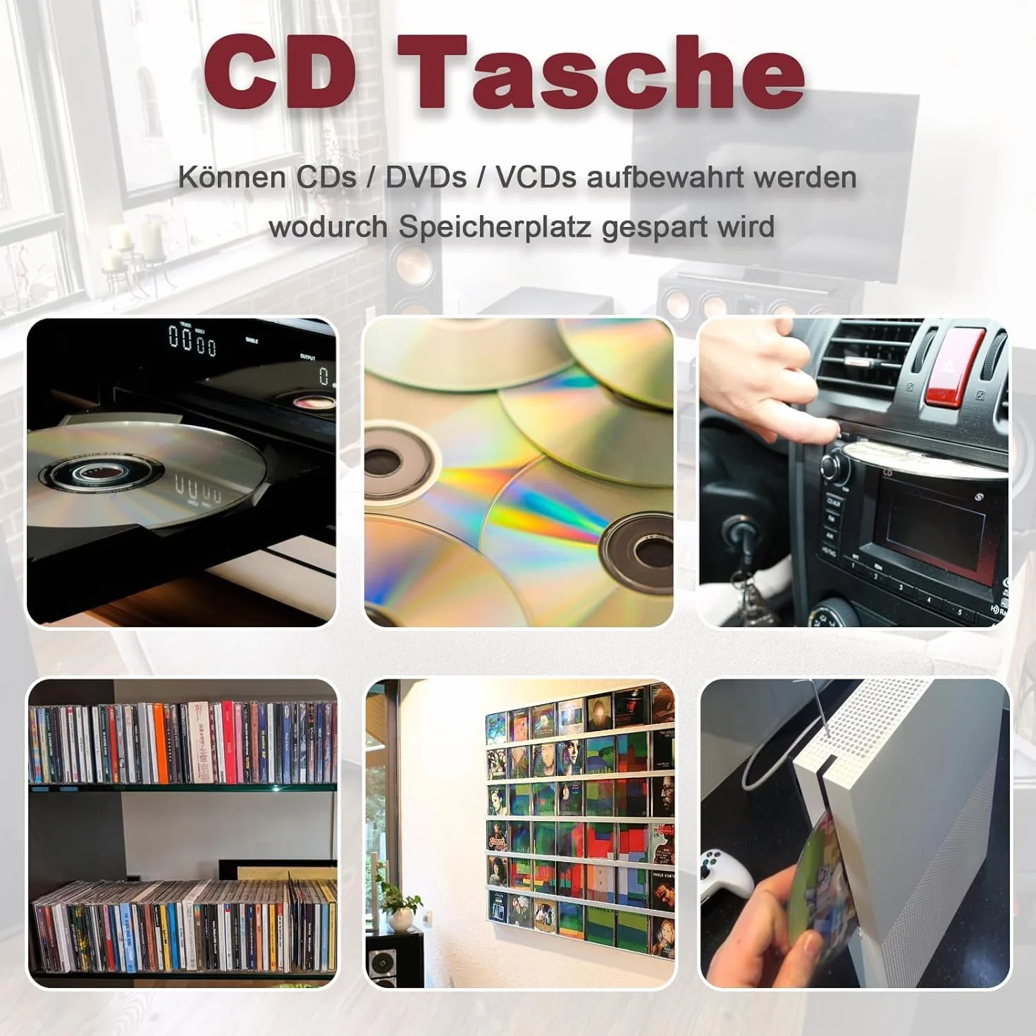 Les sacs CD, les sacs de rangement pour disques DVD, les de rangement pour CD pour la maison et les automobiles peuvent contenir 80 disques
