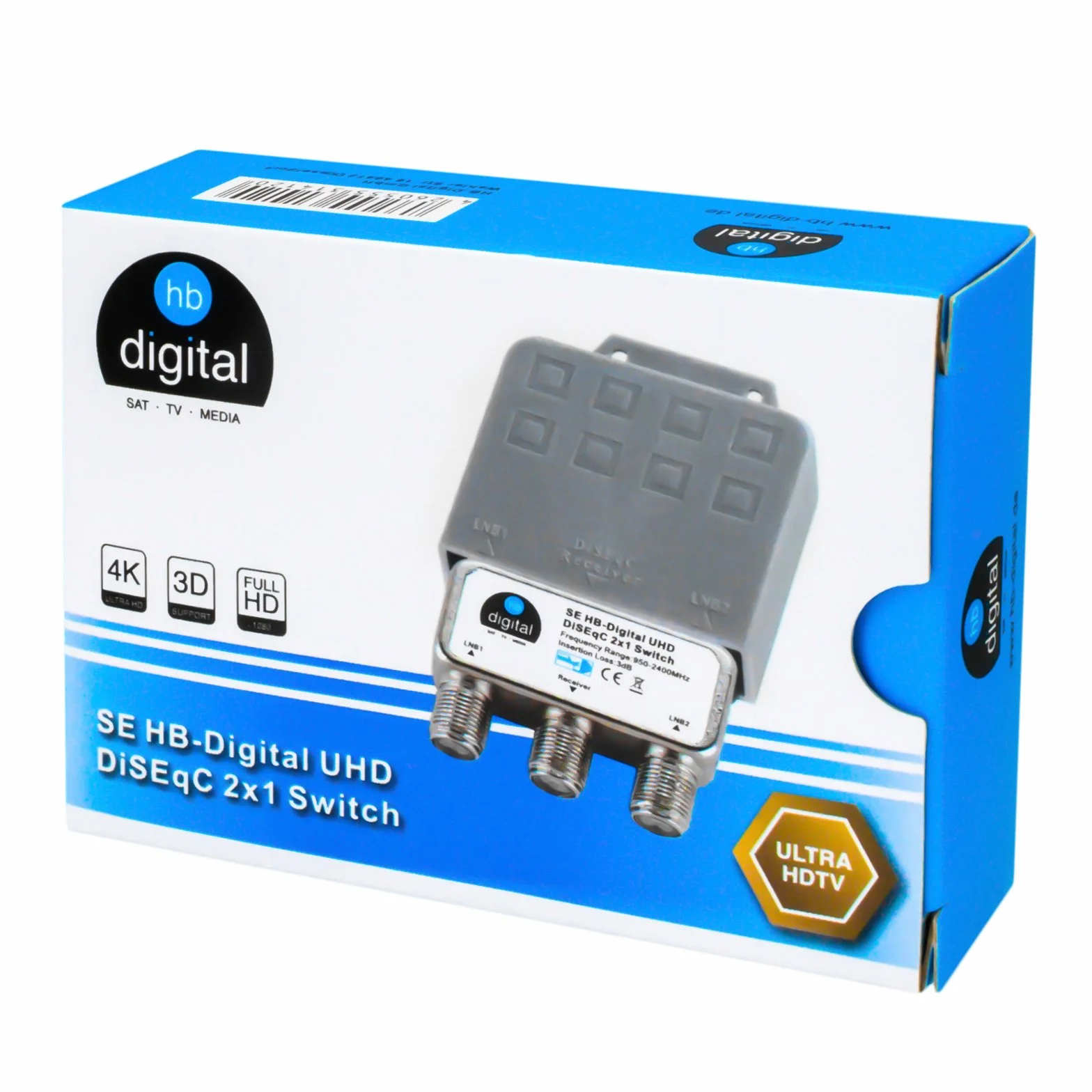 HB-DIGITAL DiseqC Commutateur avec boîtier de protection contre les intempéries Full HDTV 3D 4K UHD