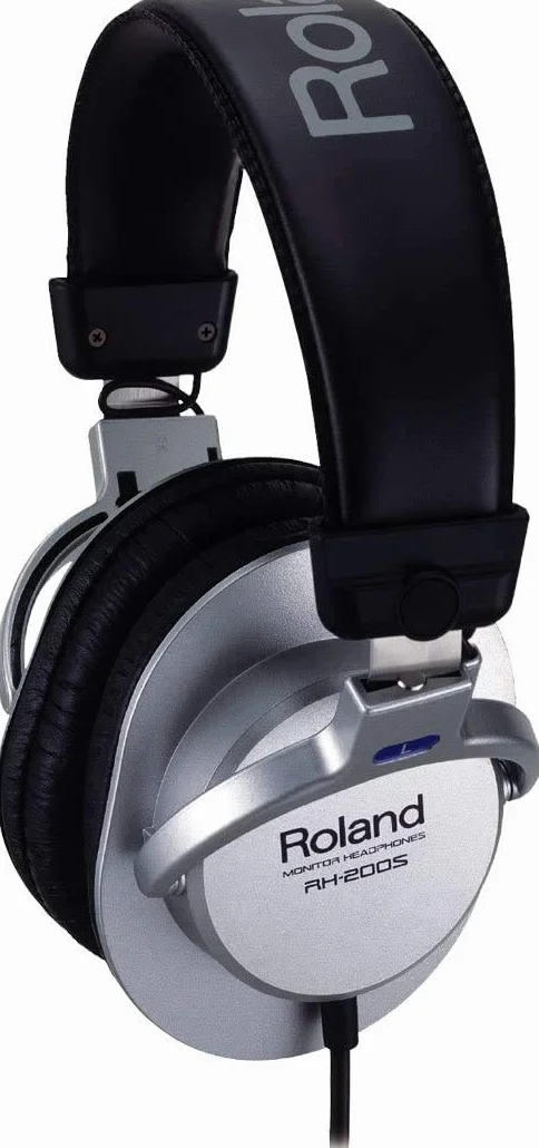 Roland Casque stéréo RH-200S, Couleur Argent, câble Droit - Un Casque de Monitoring au Son Clair et précis, Confortable pour Travailler en Studio