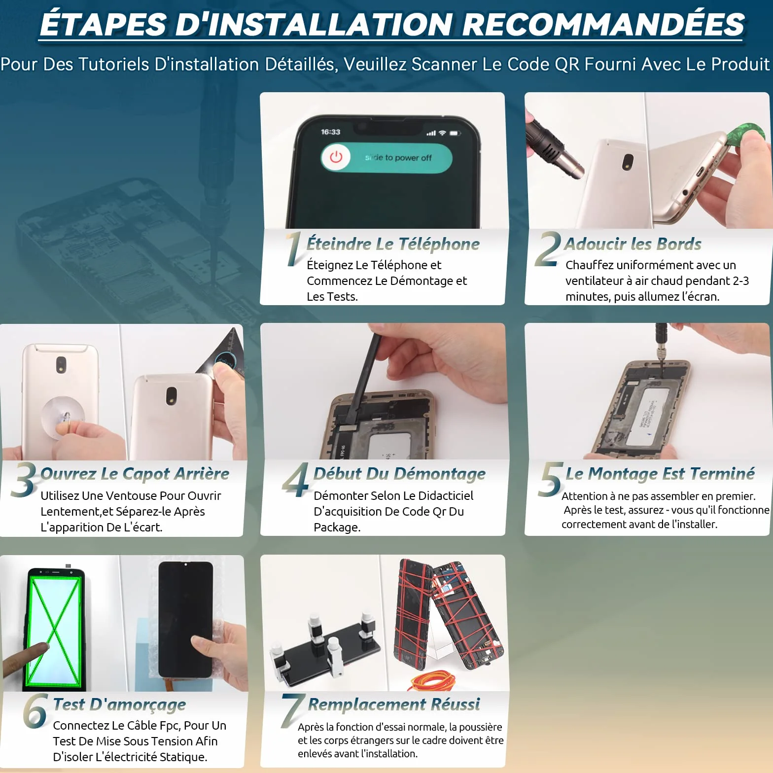 RongZy Écran de Rechange pour 6.15" Huawei P30 Lite MAR-L01A MAR-L21A MAR-LX1A Écran LCD + Vitre Numériseur Tactile Capteur Assemblé Remplacement pour P30 Lite(Noir)