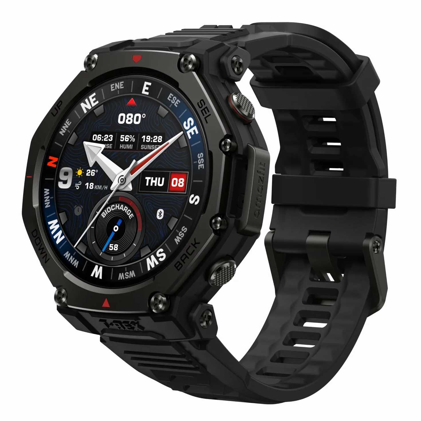 Amazfit T-Rex 3 Pro Montre Connectée Outdoor 48 mm, Écran AMOLED en Saphir, Lunette en Titane, GPS Double Bande, Cartes Hors Ligne, Lampe Intégrée, Autonomie 25 Jours, Smartwatch pour Android iPhone