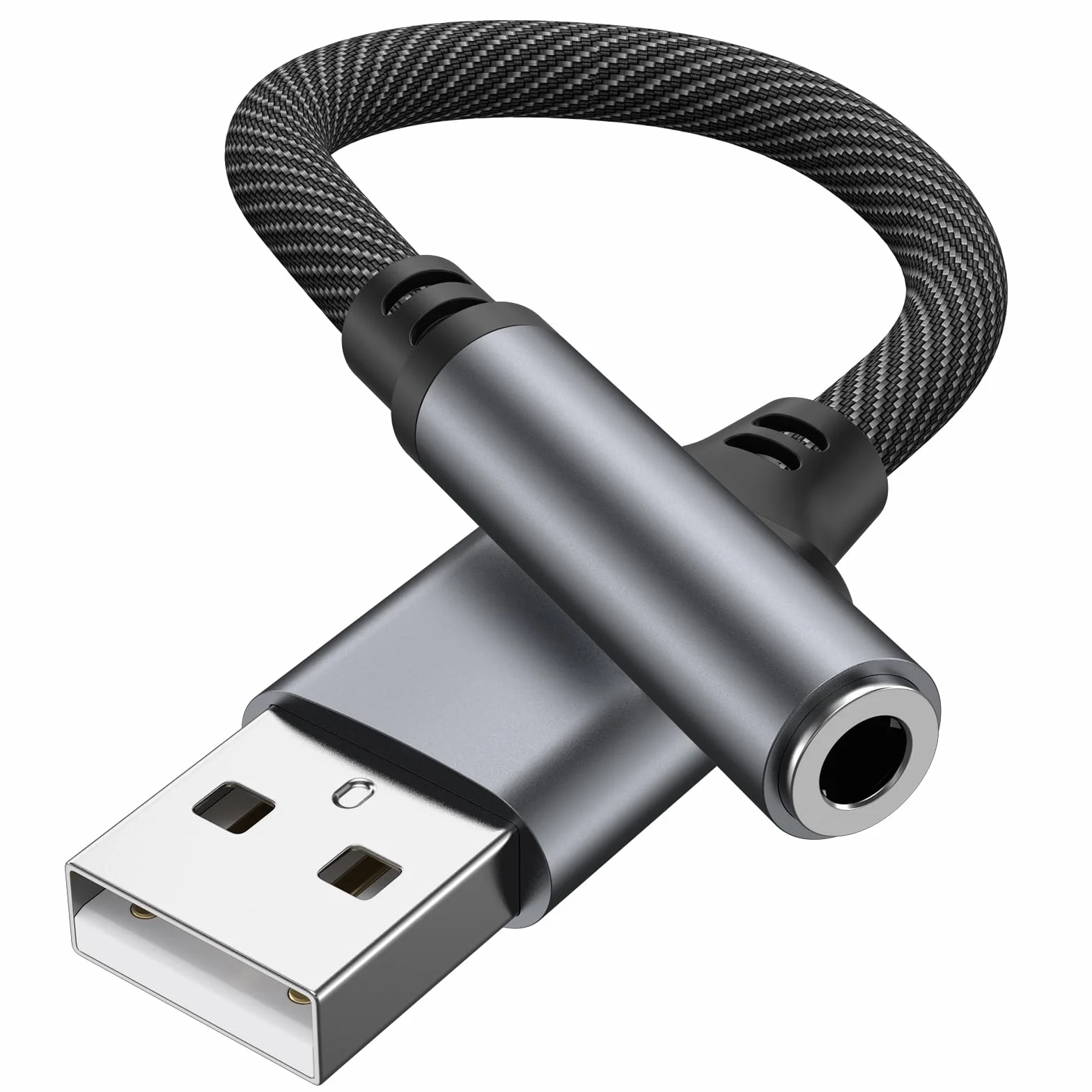 Oumida Adaptateur USB vers Jack 3.5mm Carte Son Externe USB A vers AUX Stéréo 3,5mm Compatible Casque PC Linux Violet